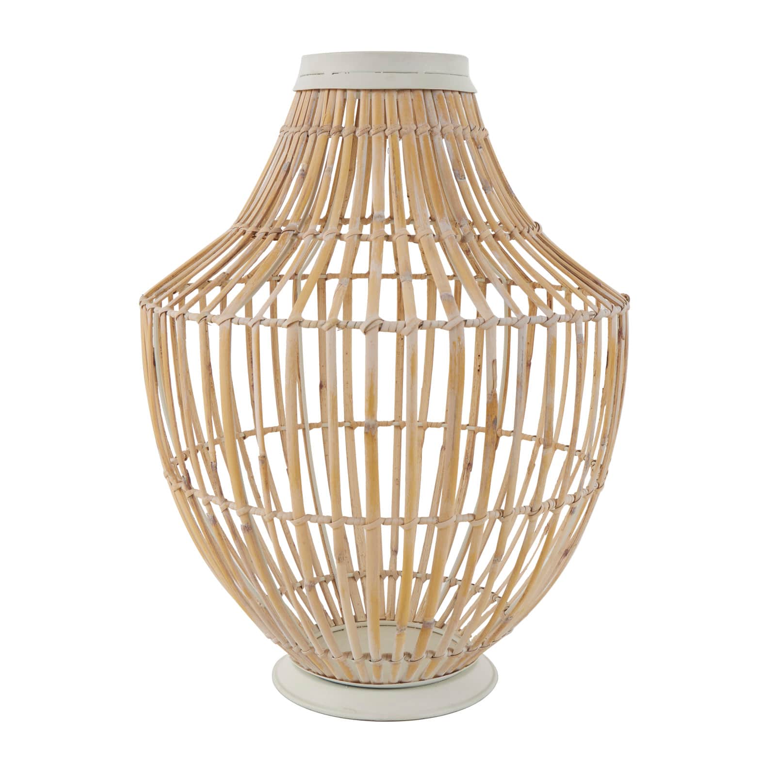17" Brown Bamboo Handmade Open Frame Vase