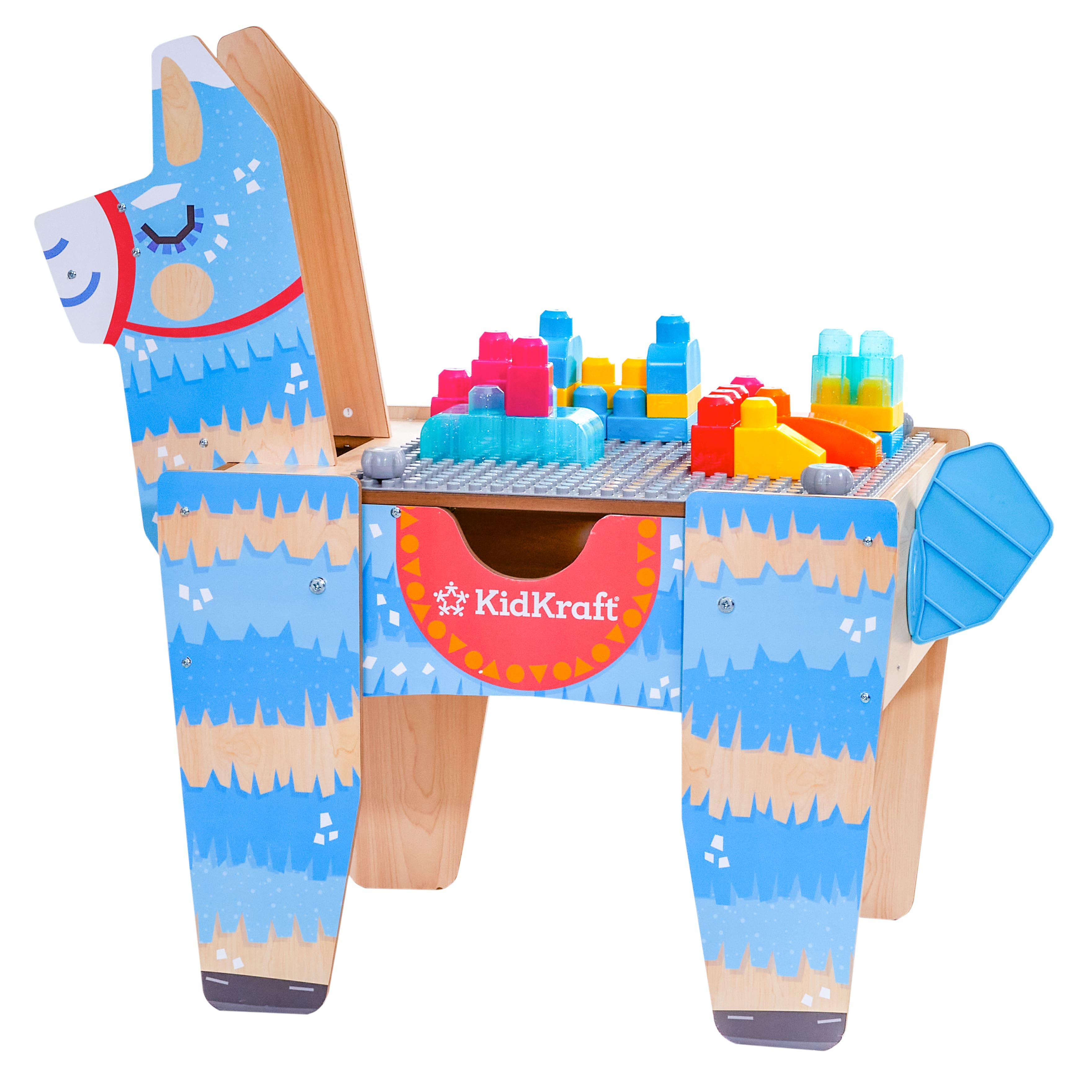 KidKraft Llama Pinata Building Bricks Wooden Table
