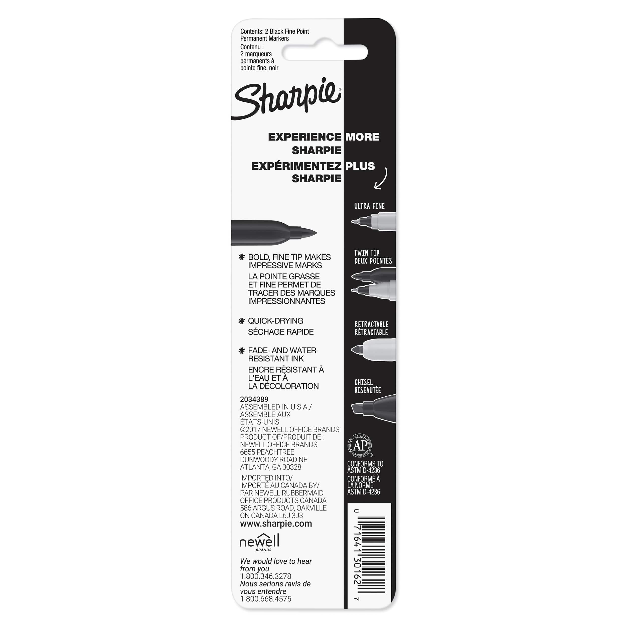 Sharpie® Fine Point Permanent Markers, Black