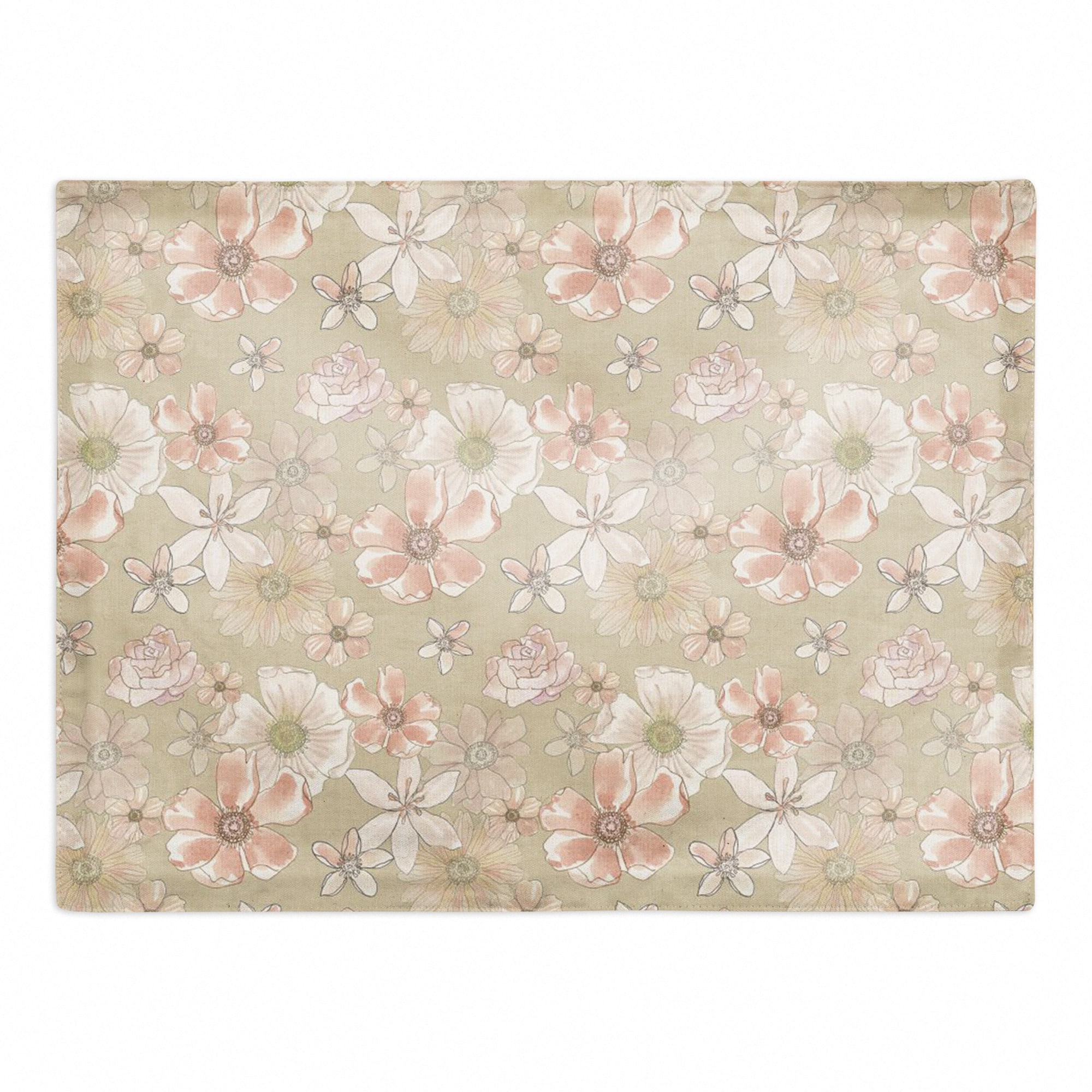 Watercolor Florals Cotton Twill Placemat