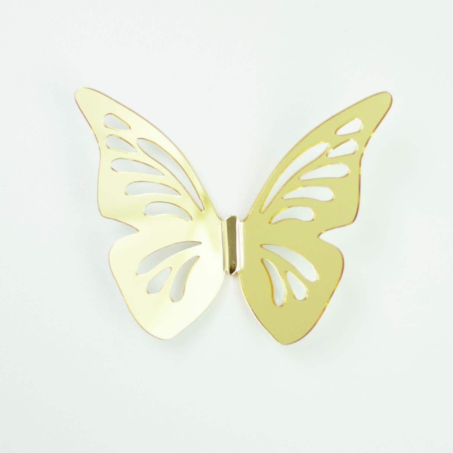 RoomMates 3D Gold Butterflies Peel & Stick Mirror Decals