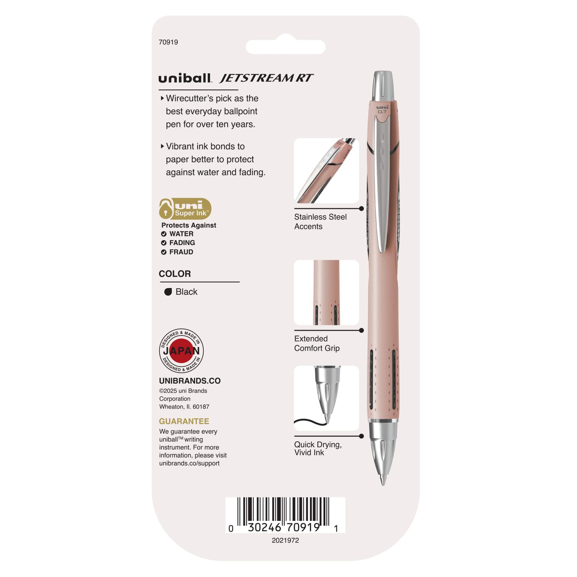 uniball™ Jetstream RT 0.7mm Fine Black Ink Pastel Retractable Gel Pens, 4ct.