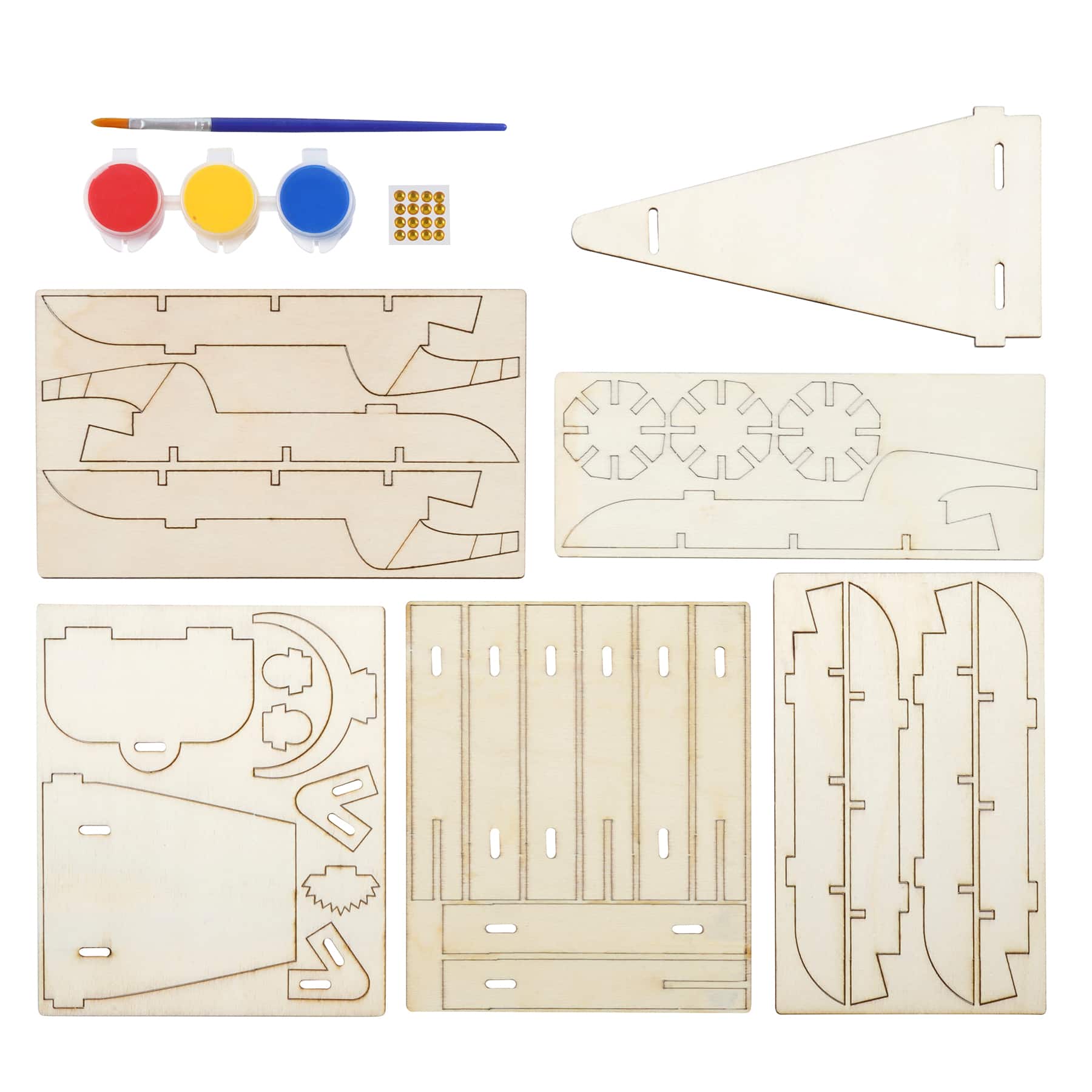Trousse de casse-tête en bois 3D à colorier fusée de Creatology