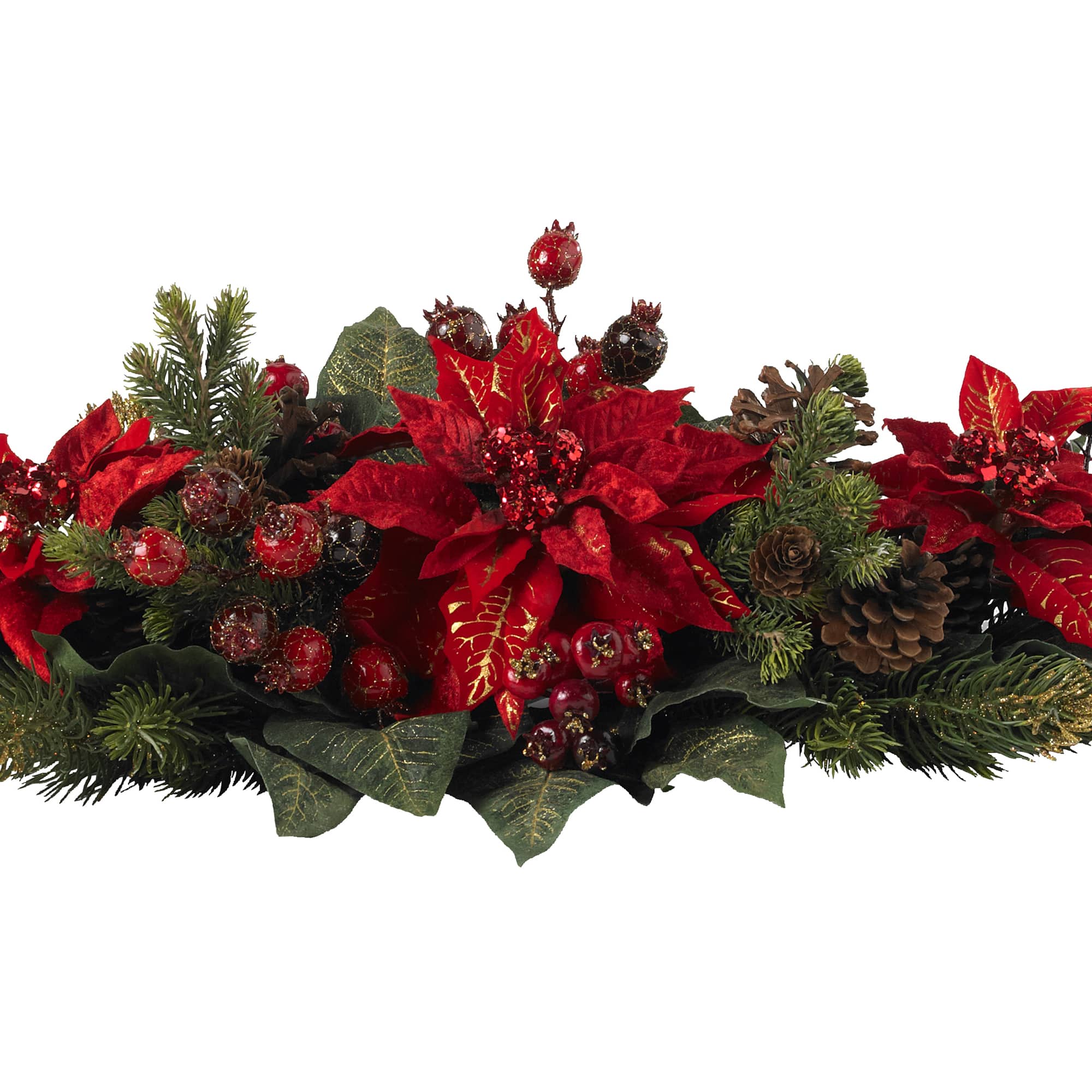 3ft. Red Poinsettia & Berry Centerpiece