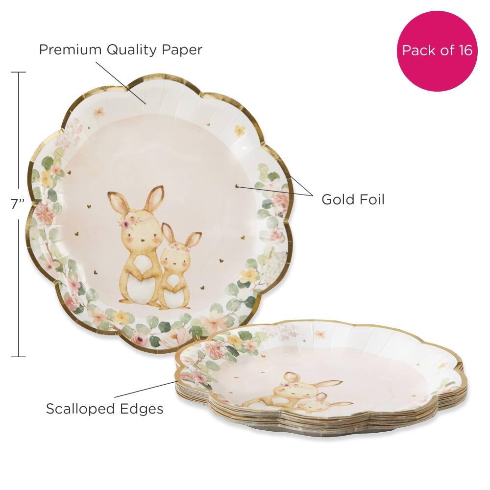 Kate Aspen® 7'' Pink Woodland Baby Premium Paper Plates, 16ct.