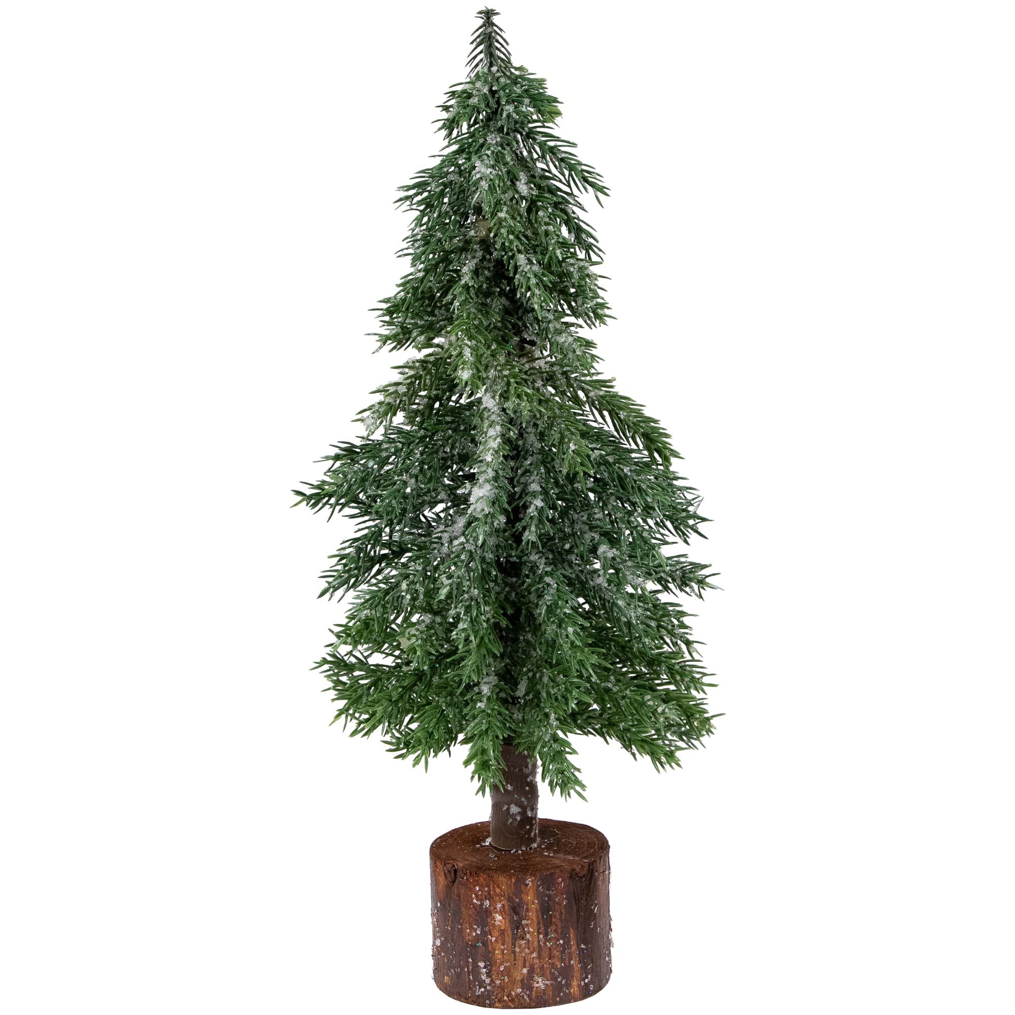 14" Unlit Frosted Icy Pine Christmas Tree in Jute Base