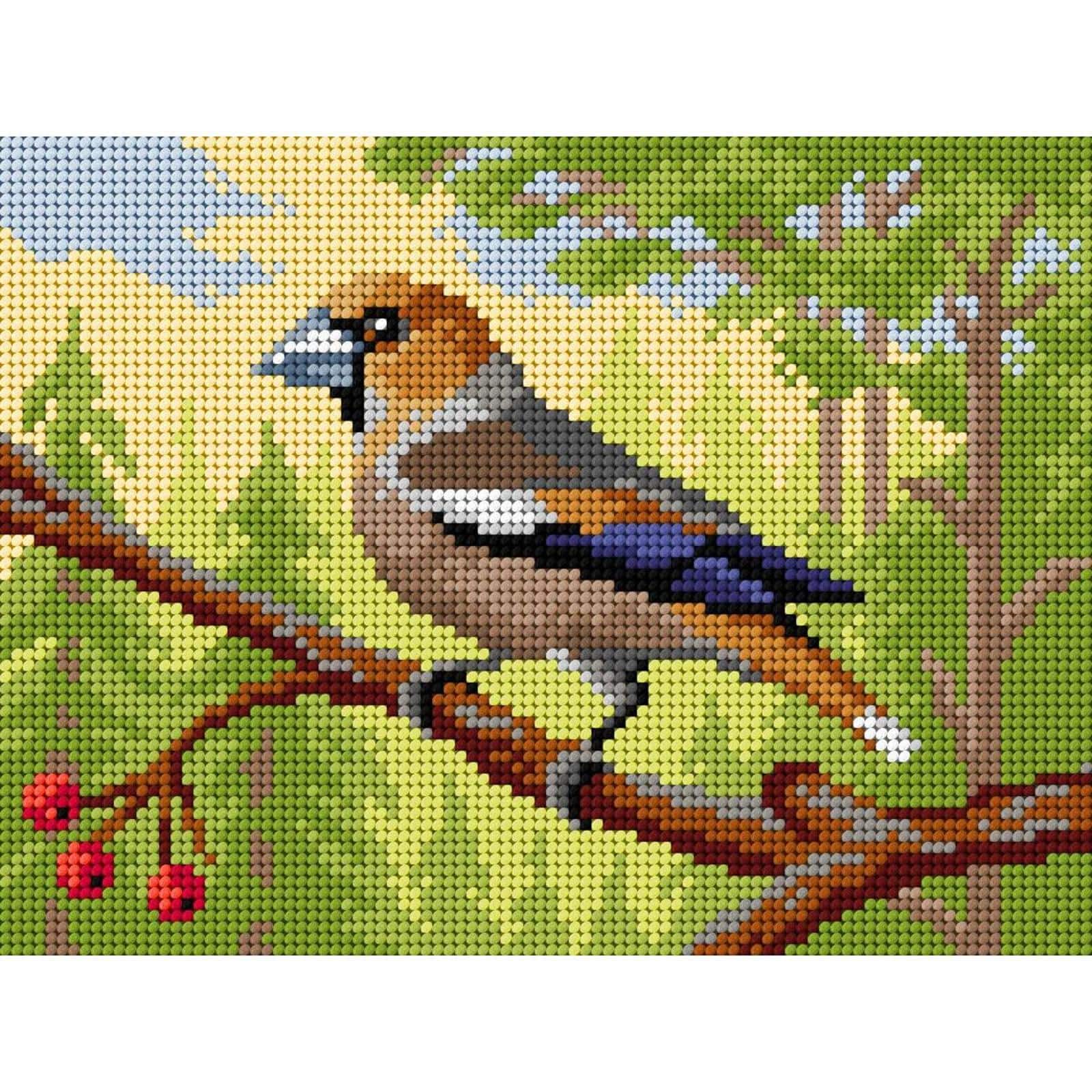 Orchidea Hawfinch Gobelin Canvas for Halfstitch without Yarn Kit