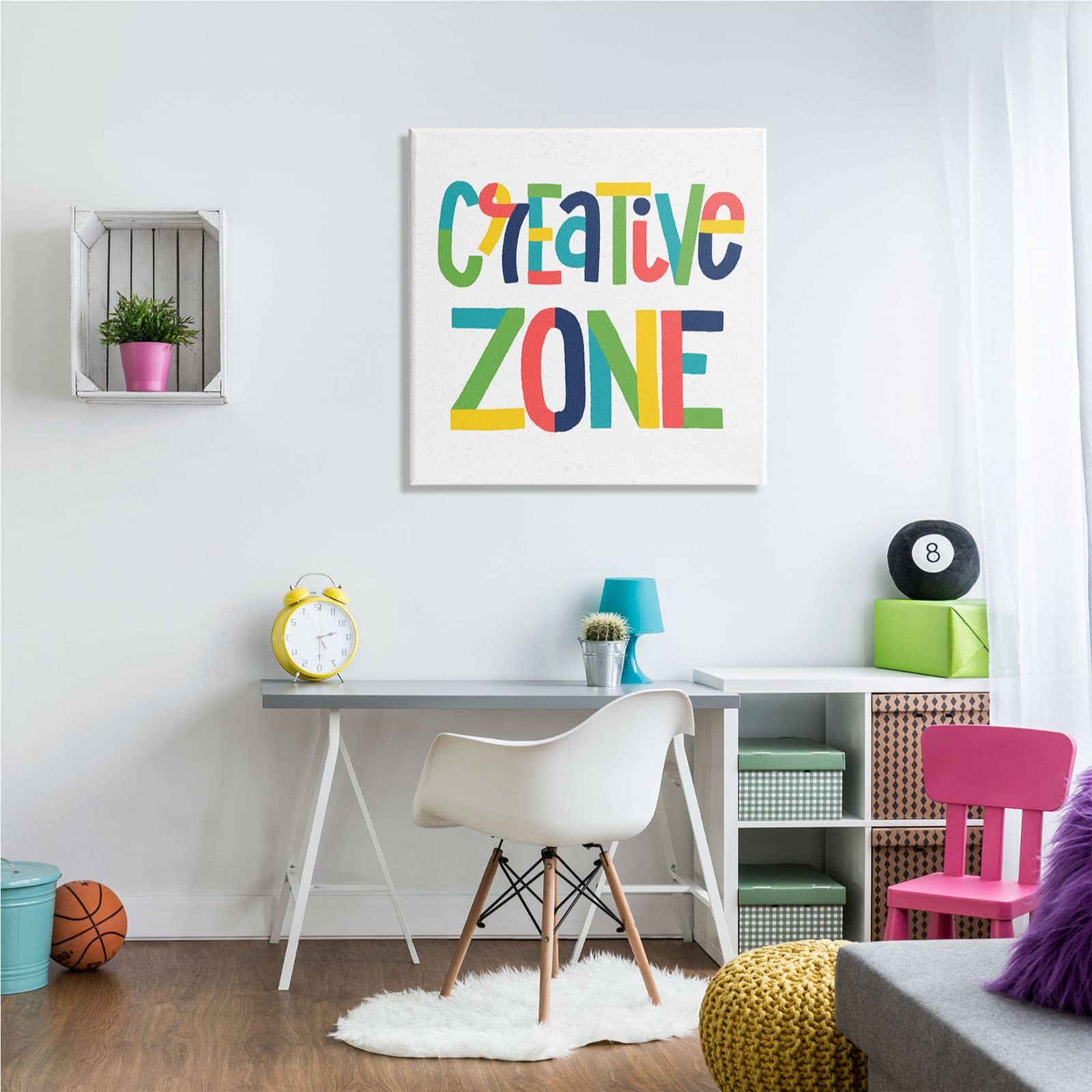 Stupell Industries Creative Zone Kids' Motivational Phrase Vibrant Playful Typography Canvas Wall Art