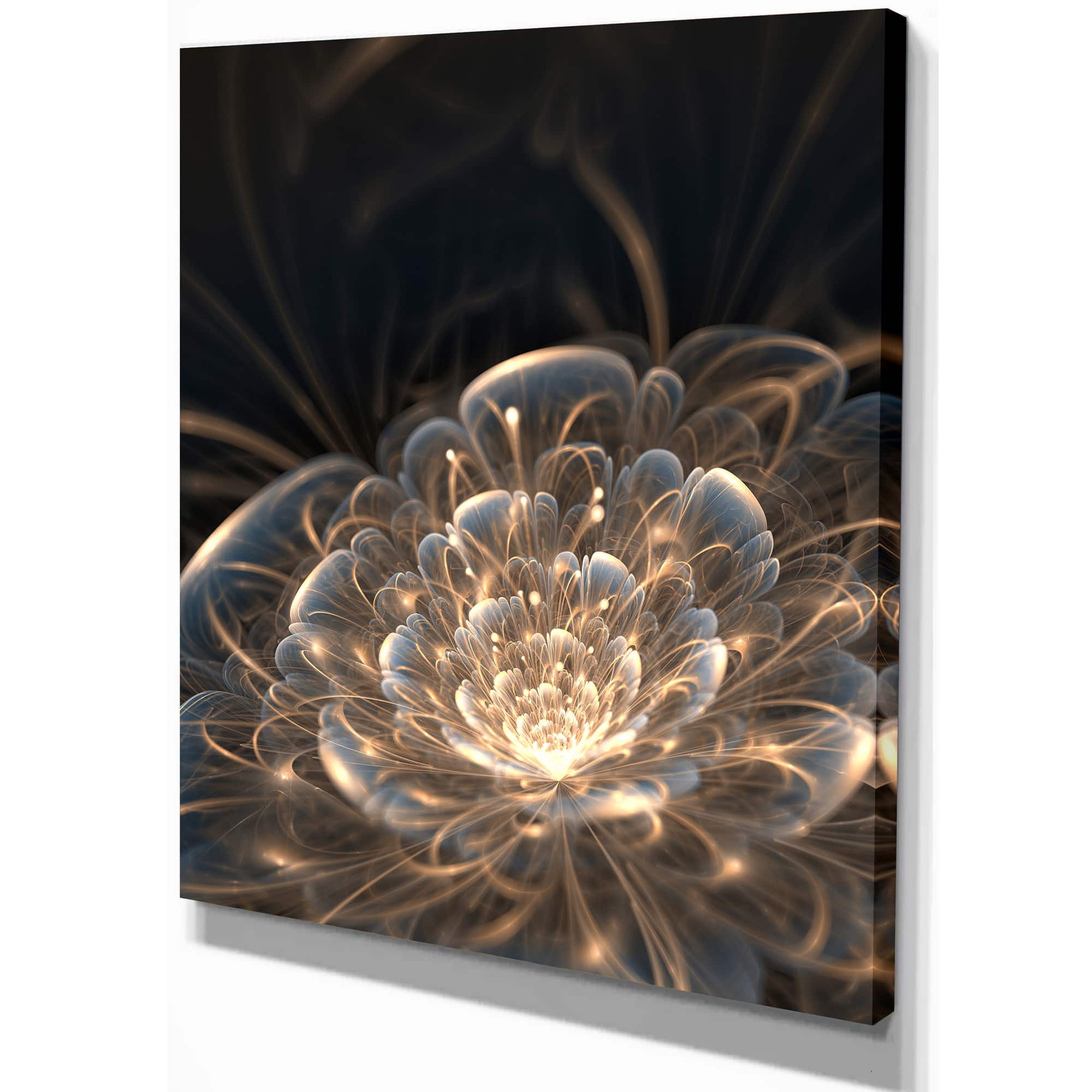 Designart - Fractal Flower with Golden Rays