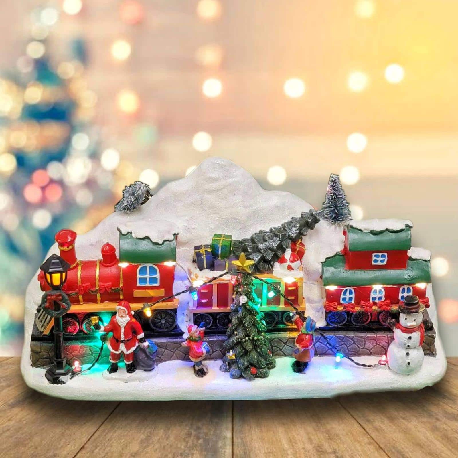 Wizardi 12" Christmas Village Train Tabletop Decoration