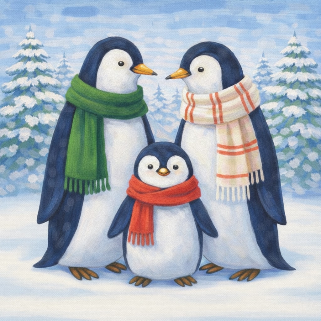 11" x 11" Penguins Canvas Painting Kit by Artist's Loft®