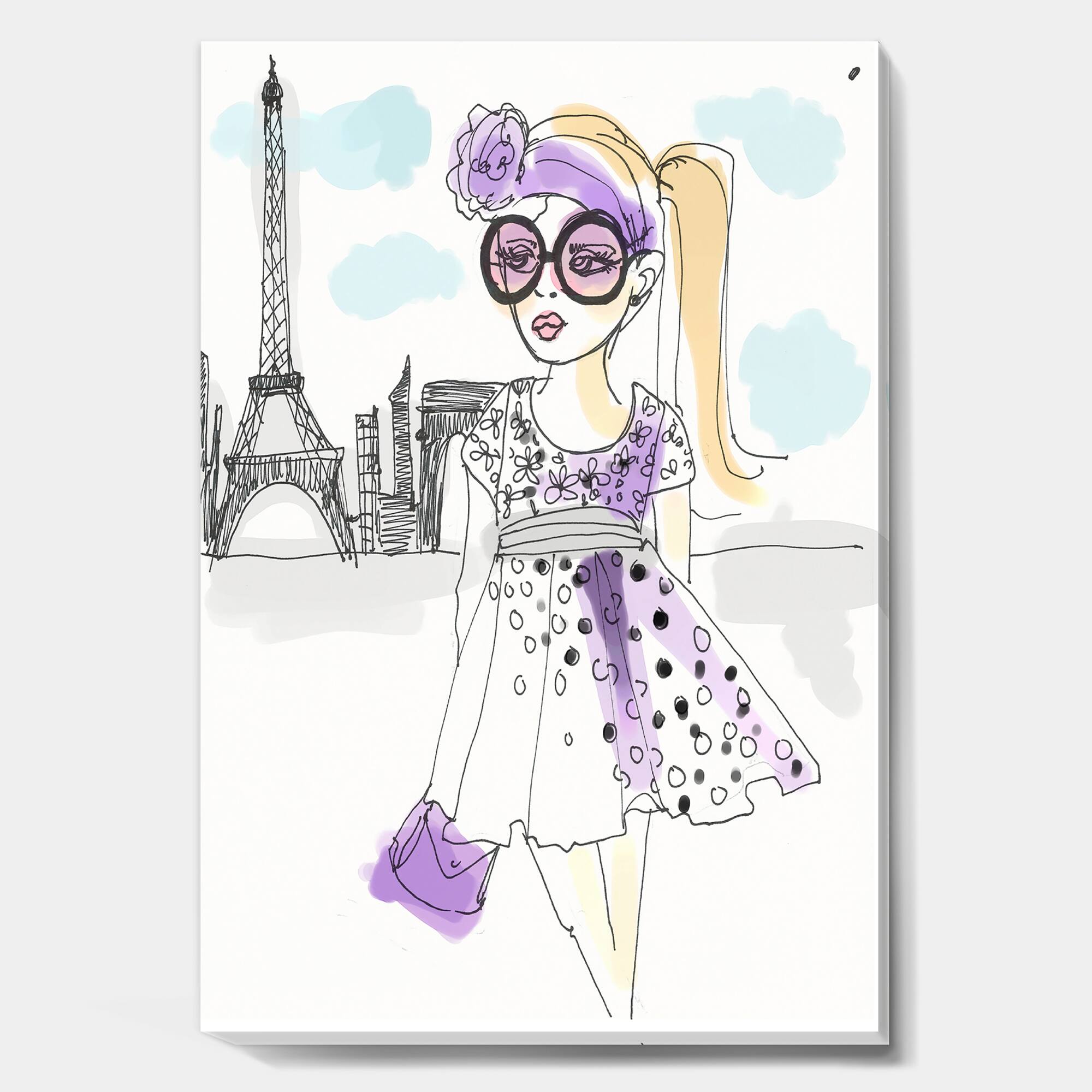 Designart - Born In Paris - Fashion Canvas Art Print