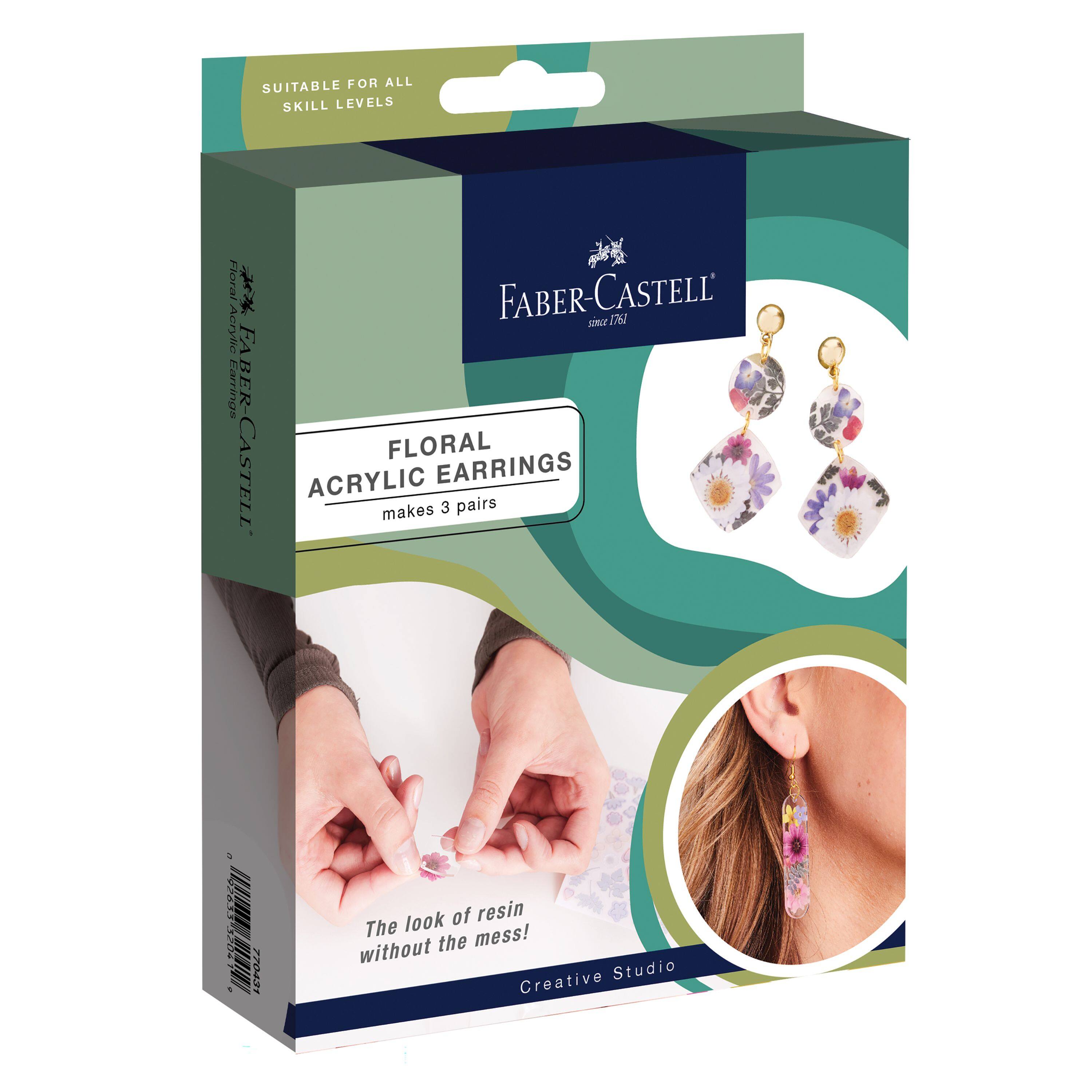 Faber-Castell® Pressed Floral Acyrlic Earings