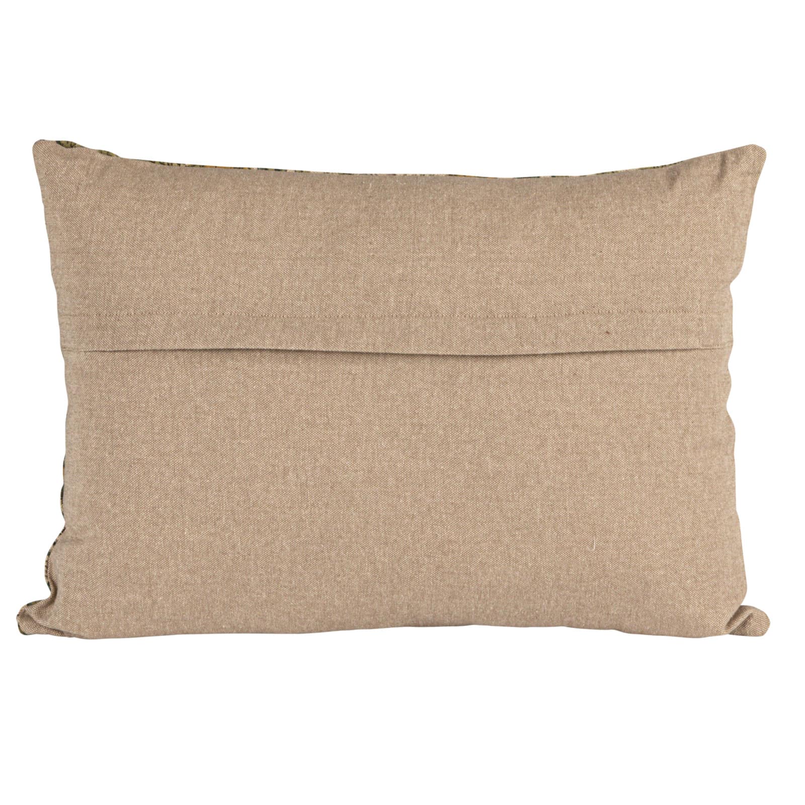 Hello Honey® 20" x 14" Green & Yellow Verdant Charm Linen Lumbar Pillow