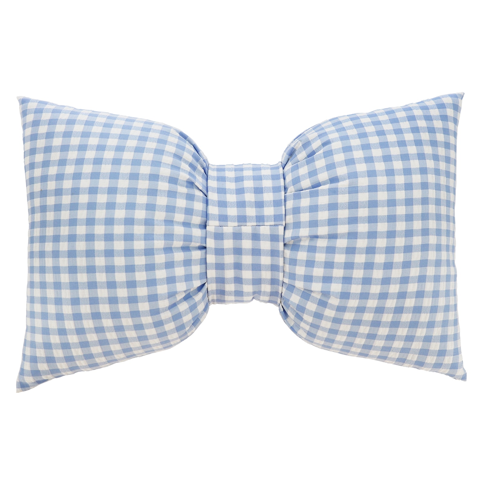 18" x 12" Blue & White Gingham Bow Pillow by Celebrate It™