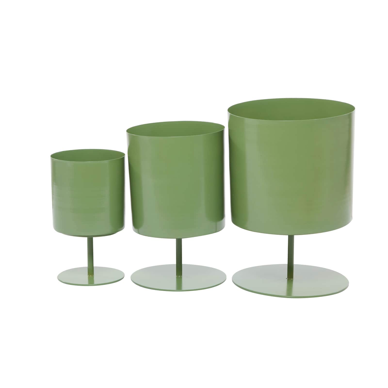 Green Modern Metal Planter Set