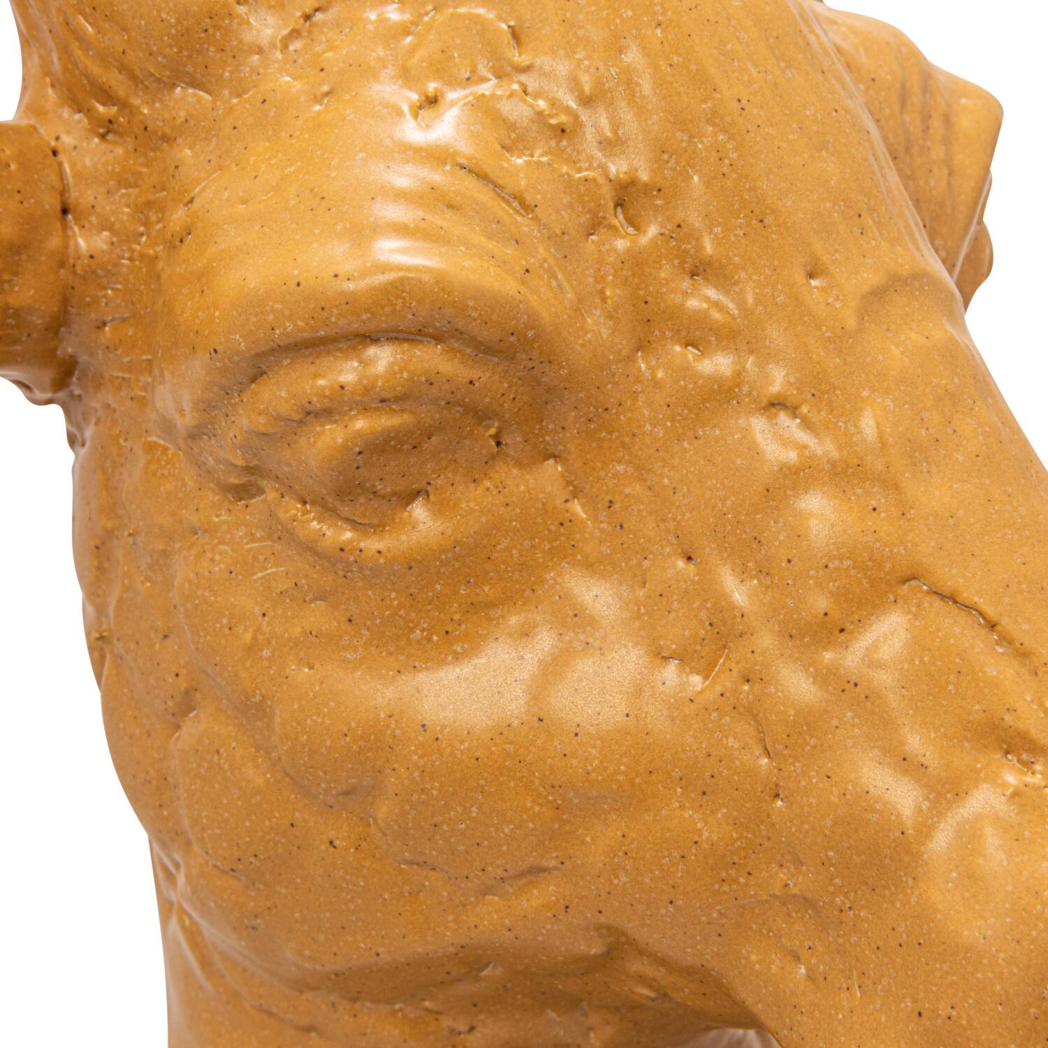 Hello Honey® 10.25" Matte Mustard Reactive Glaze Stoneware Giraffe Head Vase