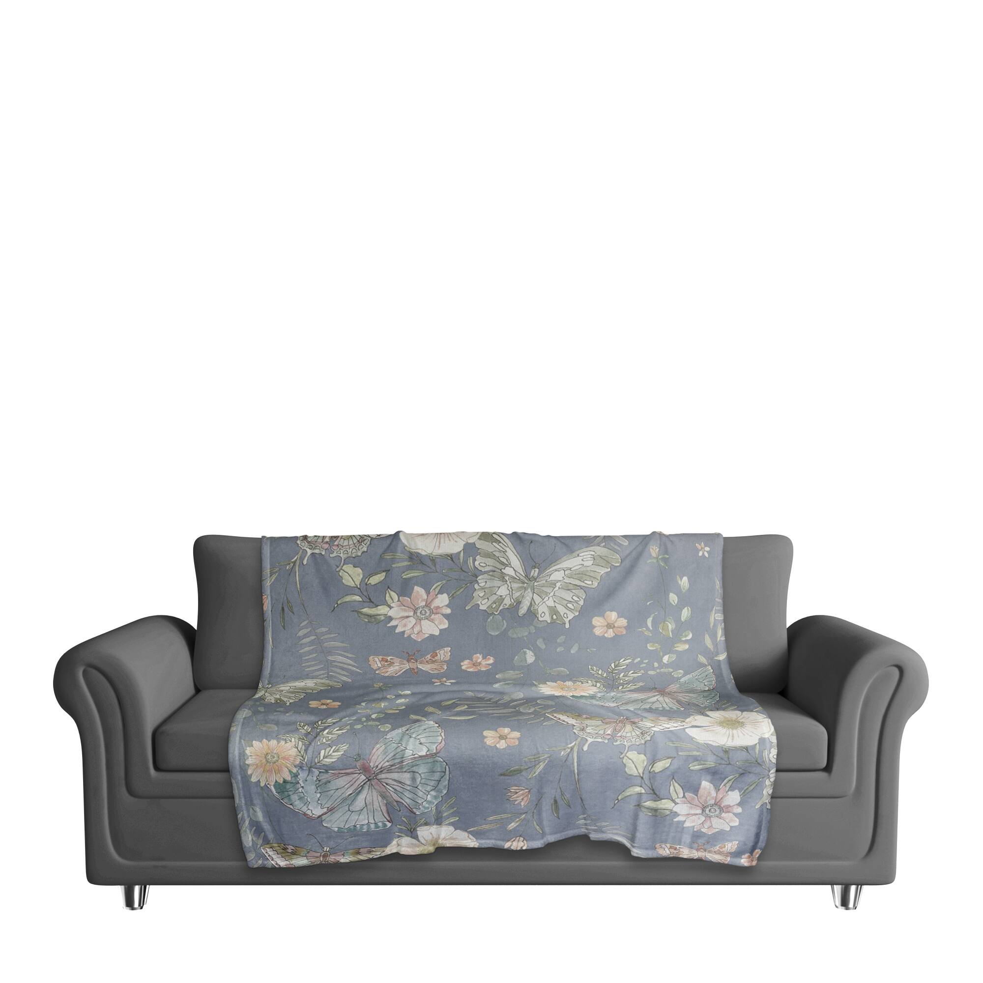 Butterflies Coral Fleece Blanket