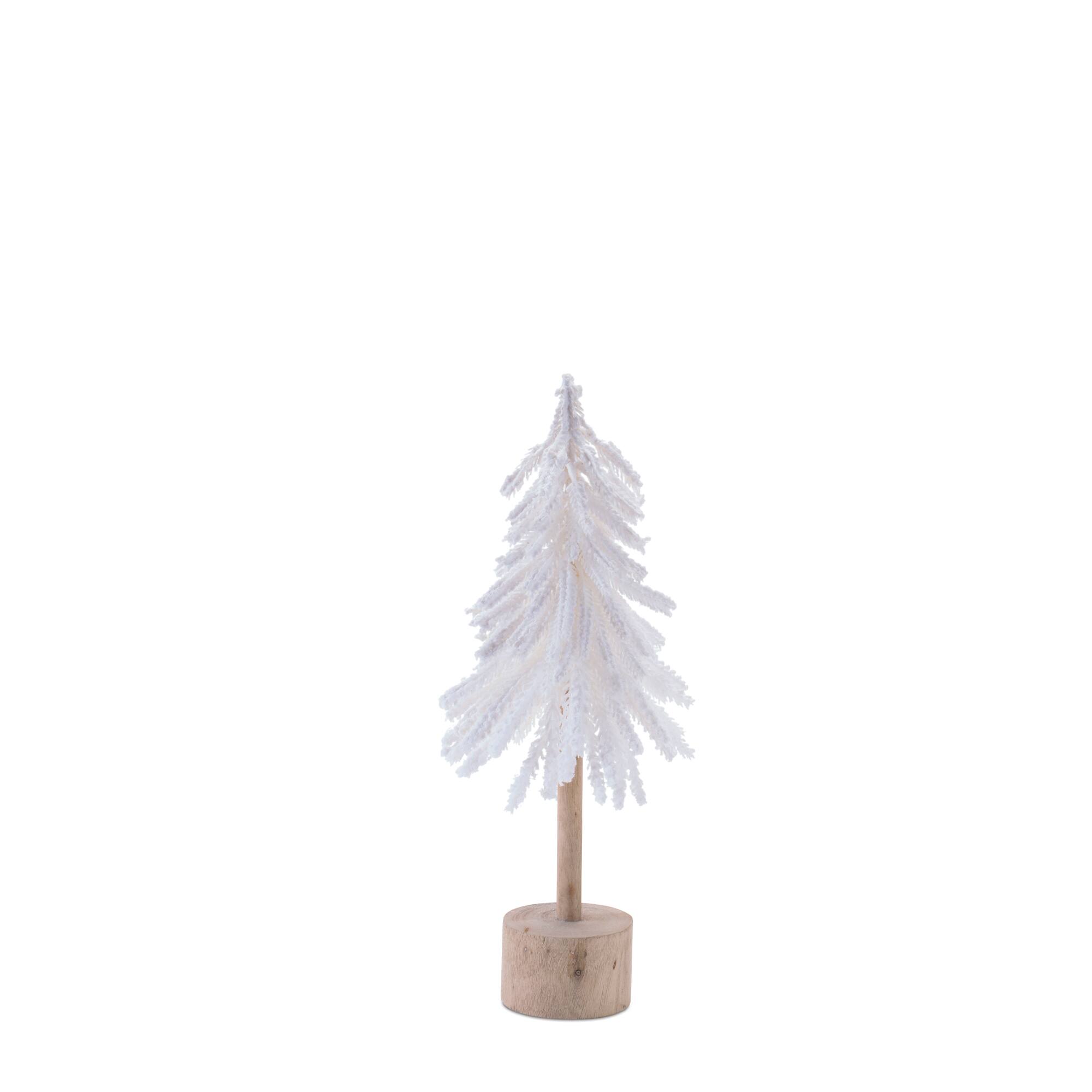 Melrose White Flocked Pine Tree Tabletop Décor Set