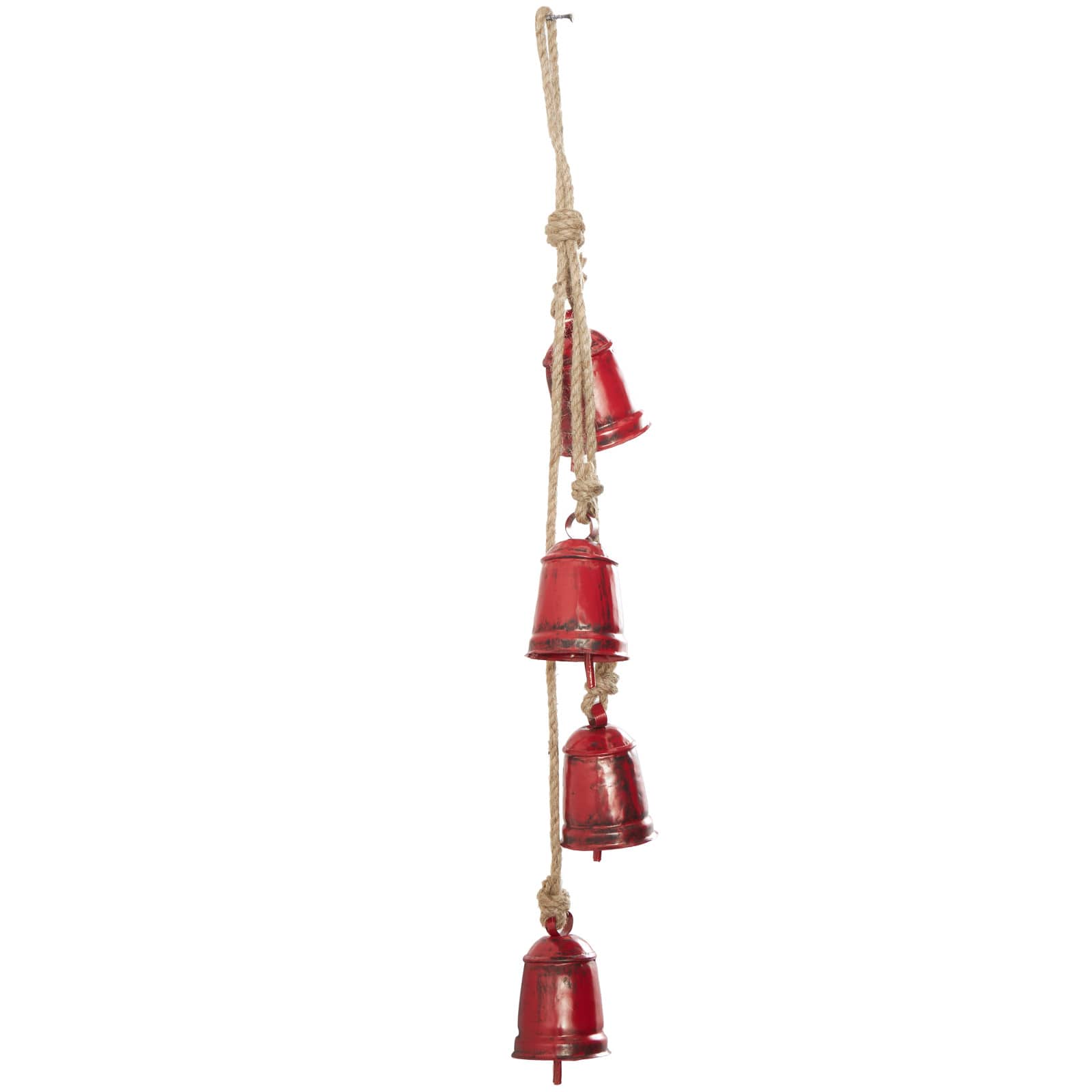29" Metal Handmade Decorative Cow Bell with Jute Hanging Rope