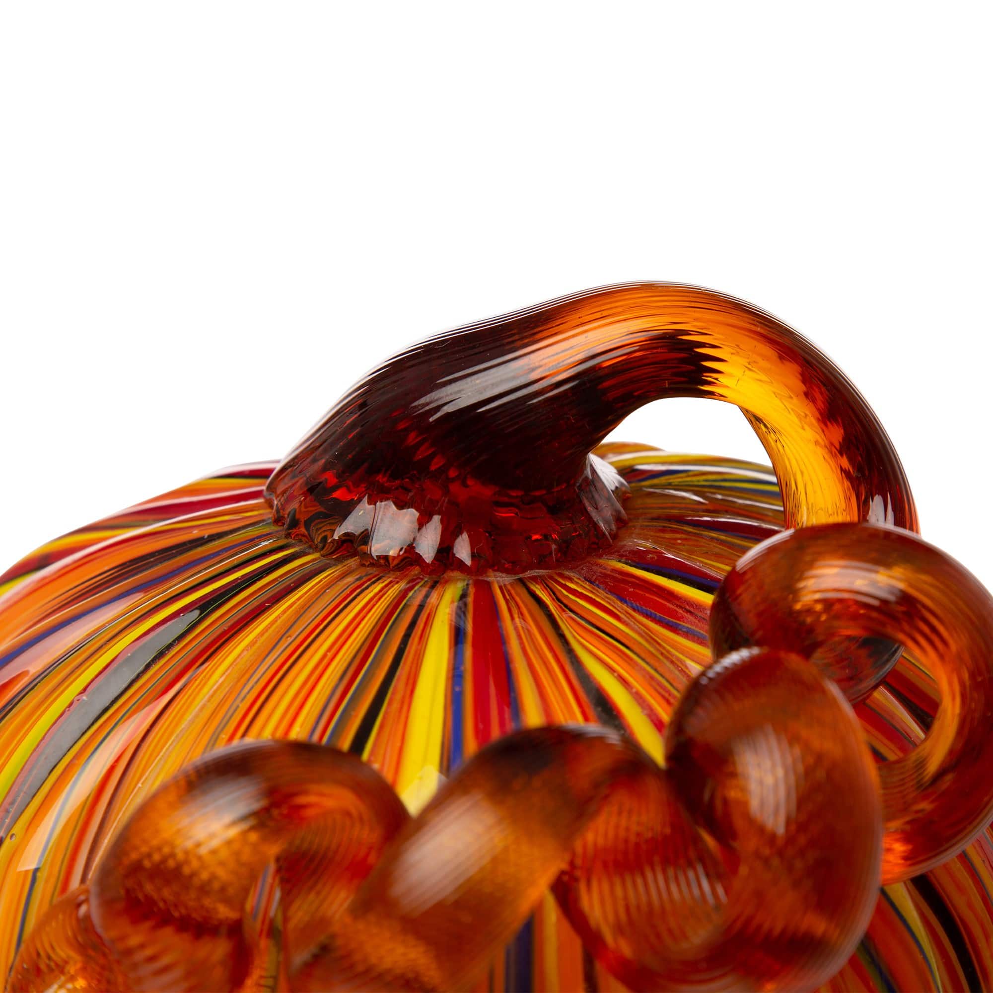 Glitzhome® Multi Striped Glass Short Pumpkin Set