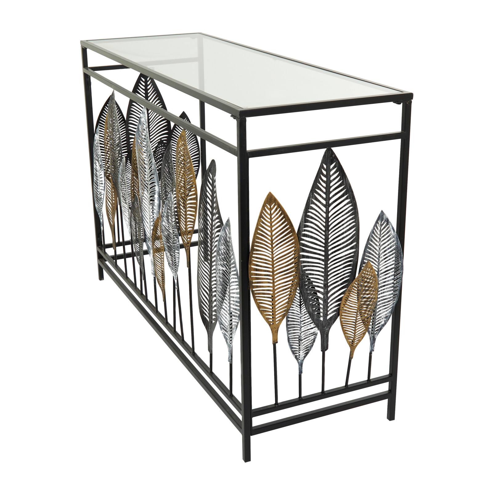 Black Metal Contemporary Console Table, 30" x 44" x 16"