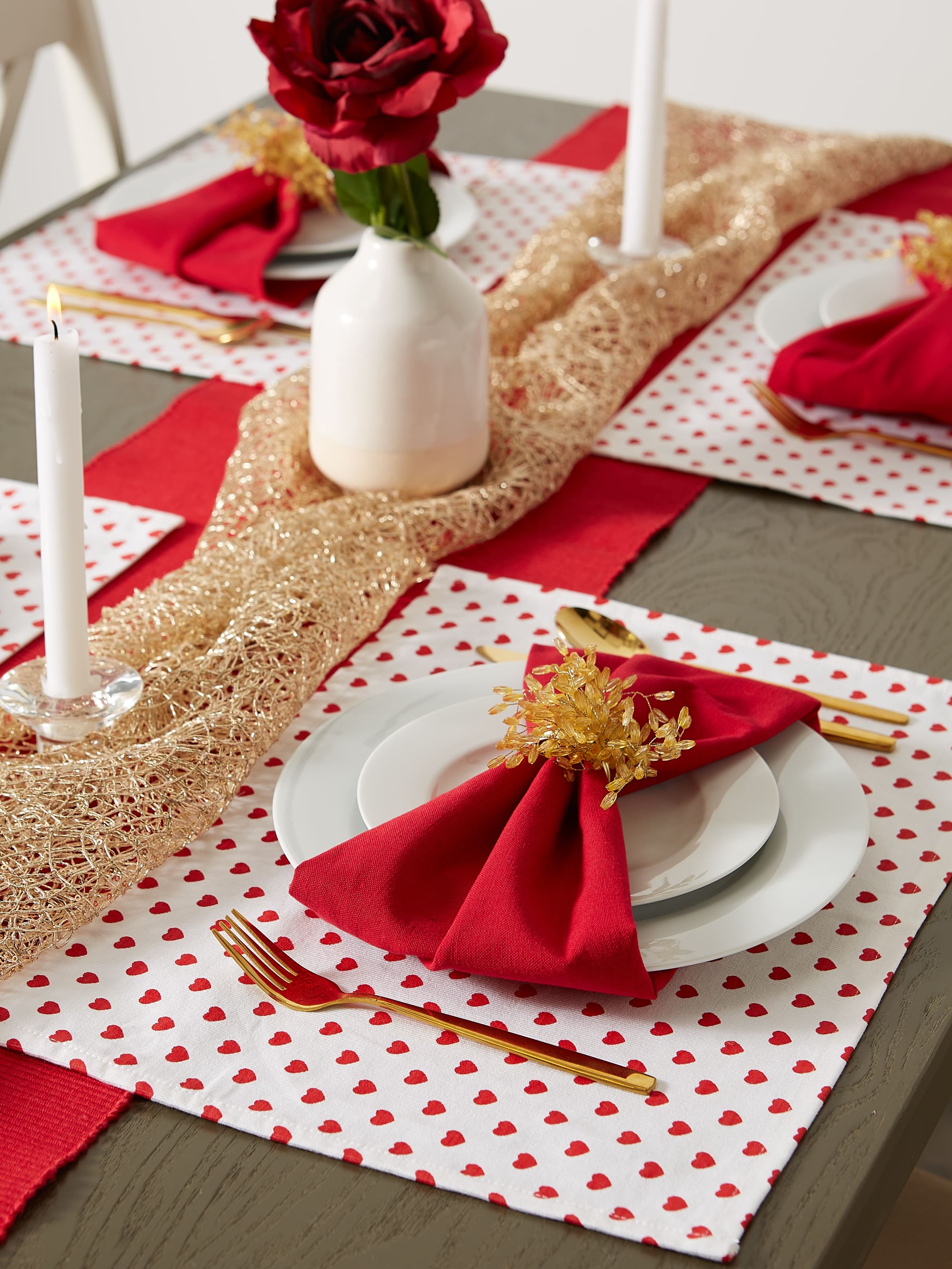 DII® Lil Hearts Ribbed Placemats, 6ct.