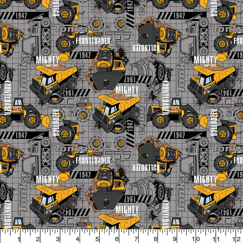 Tonka® Trucks Toss Cotton Quilting Fabric