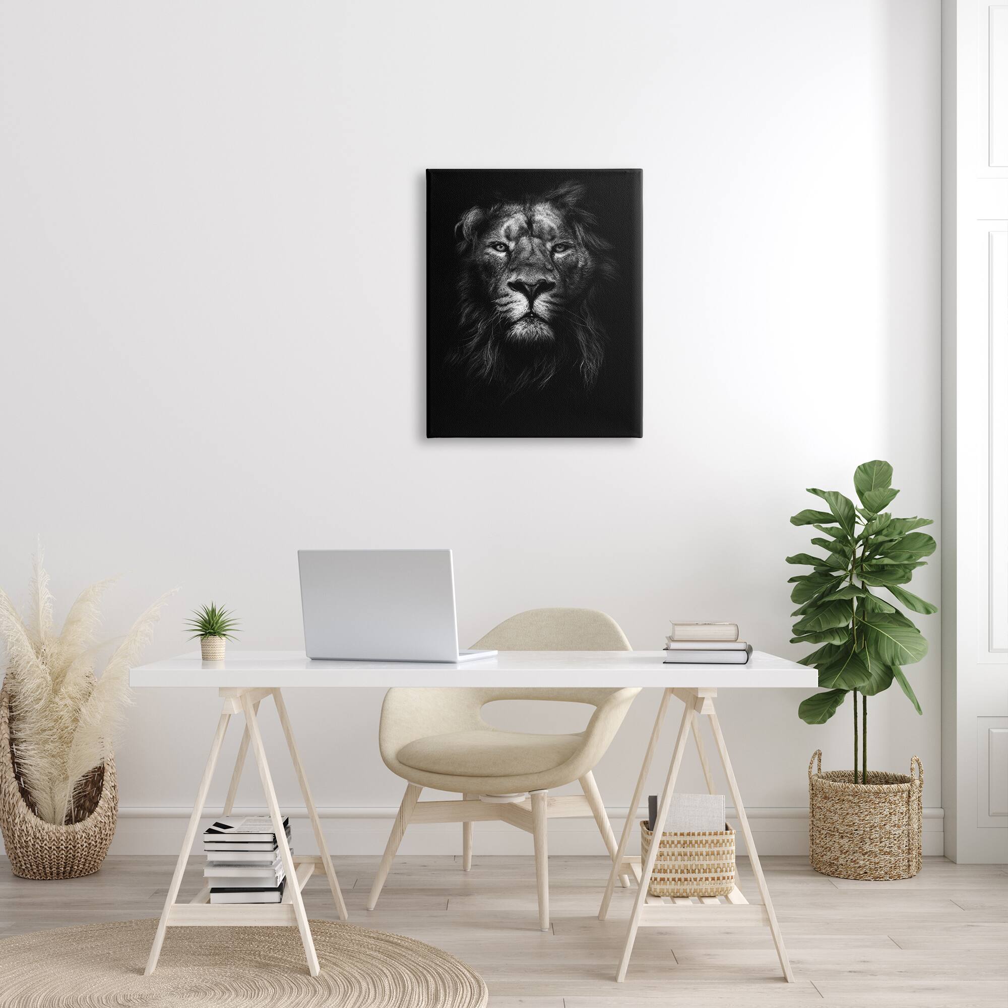 Stupell Industries King Of The Jungle Lion Portrait Canvas Wall Art