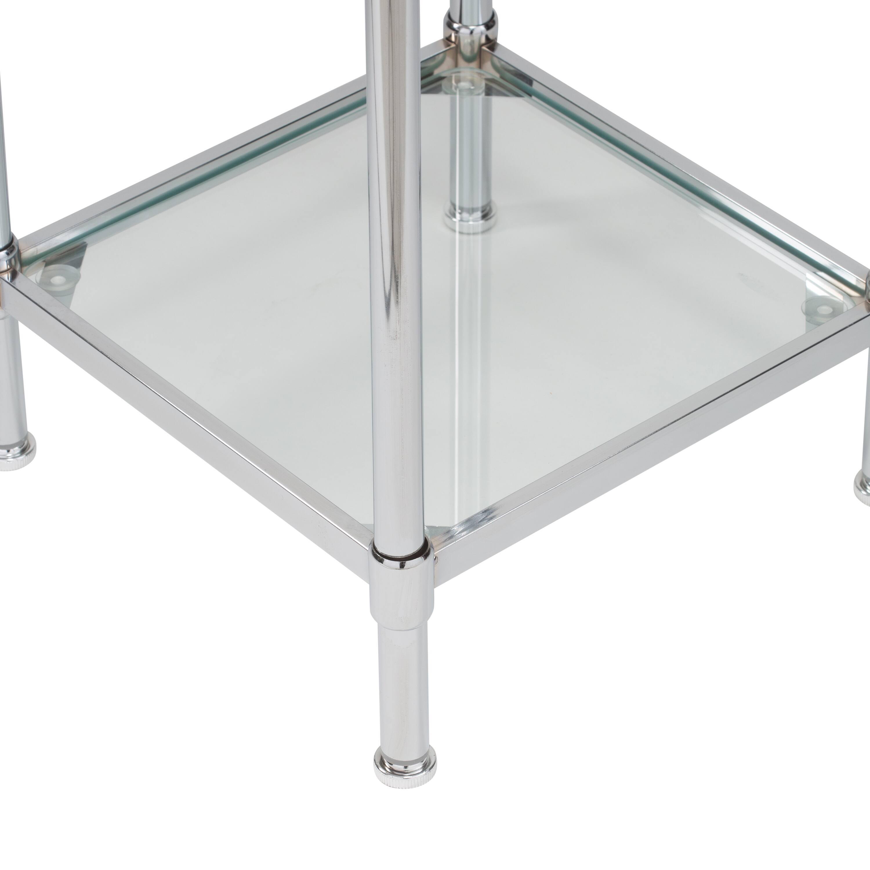 Organize It All Free Standing 4-Tier Glass Shelf Tower 