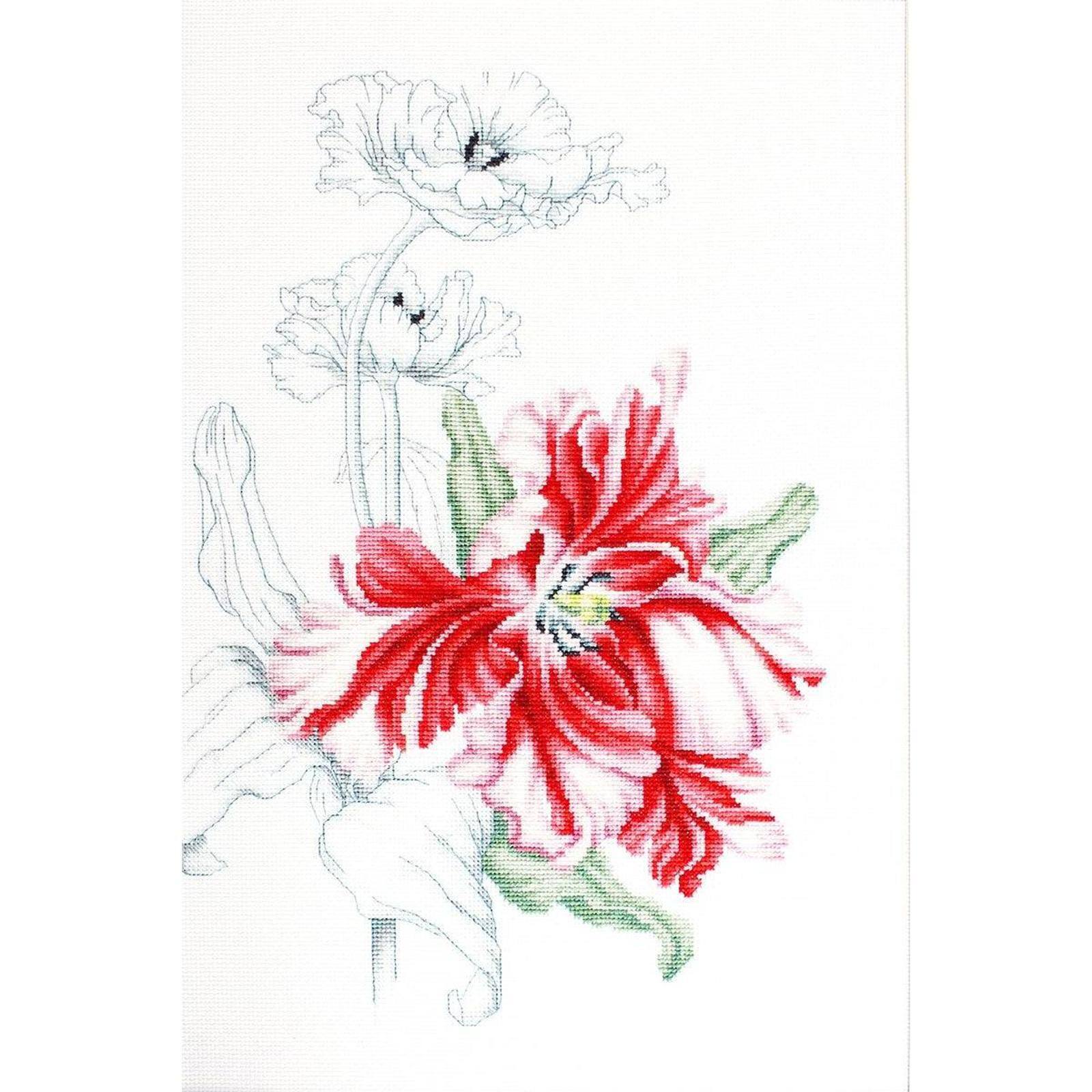 Luca-s Red Tulips Counted Cross Stitch Kit