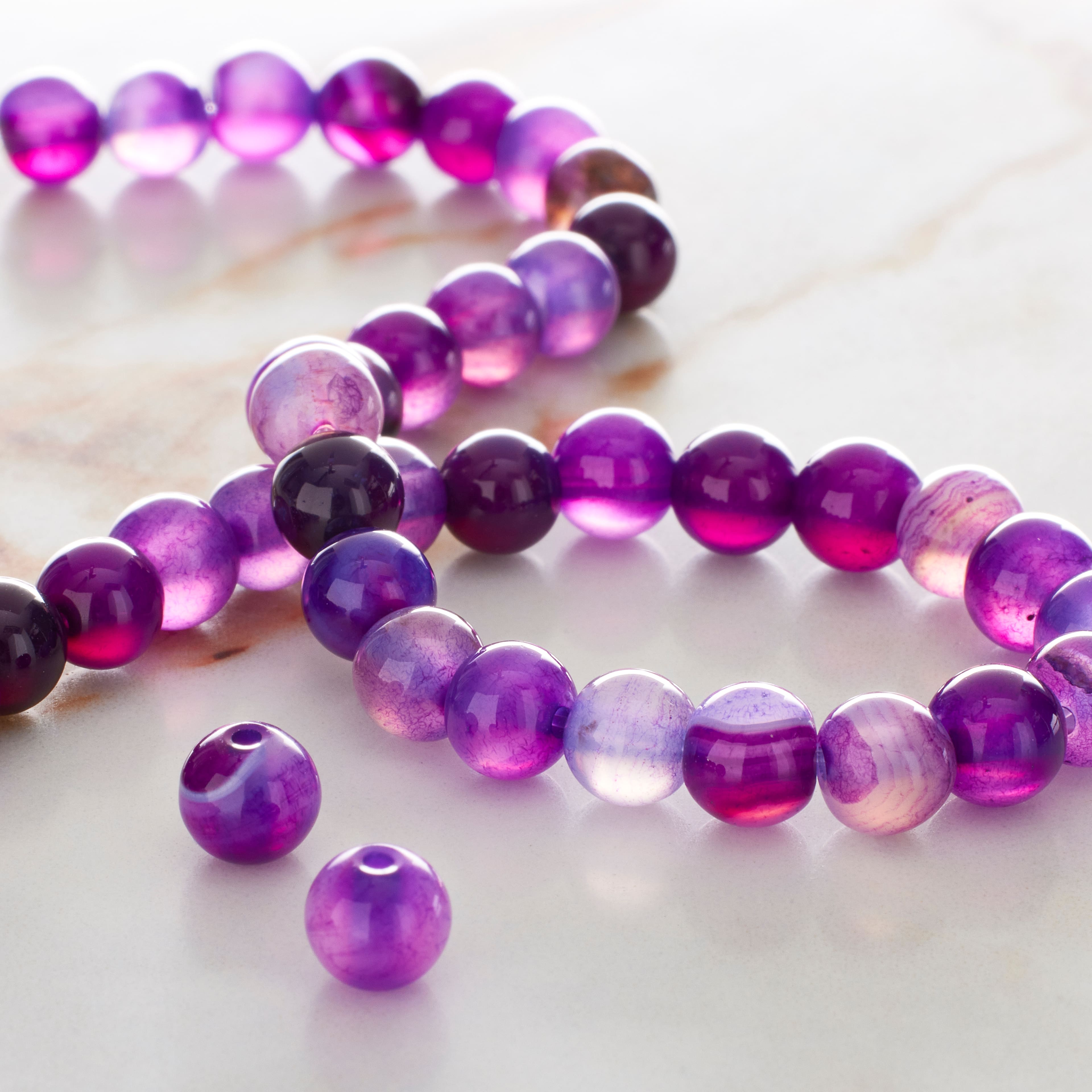 Purple Agate Round Beads by Bead Landing™