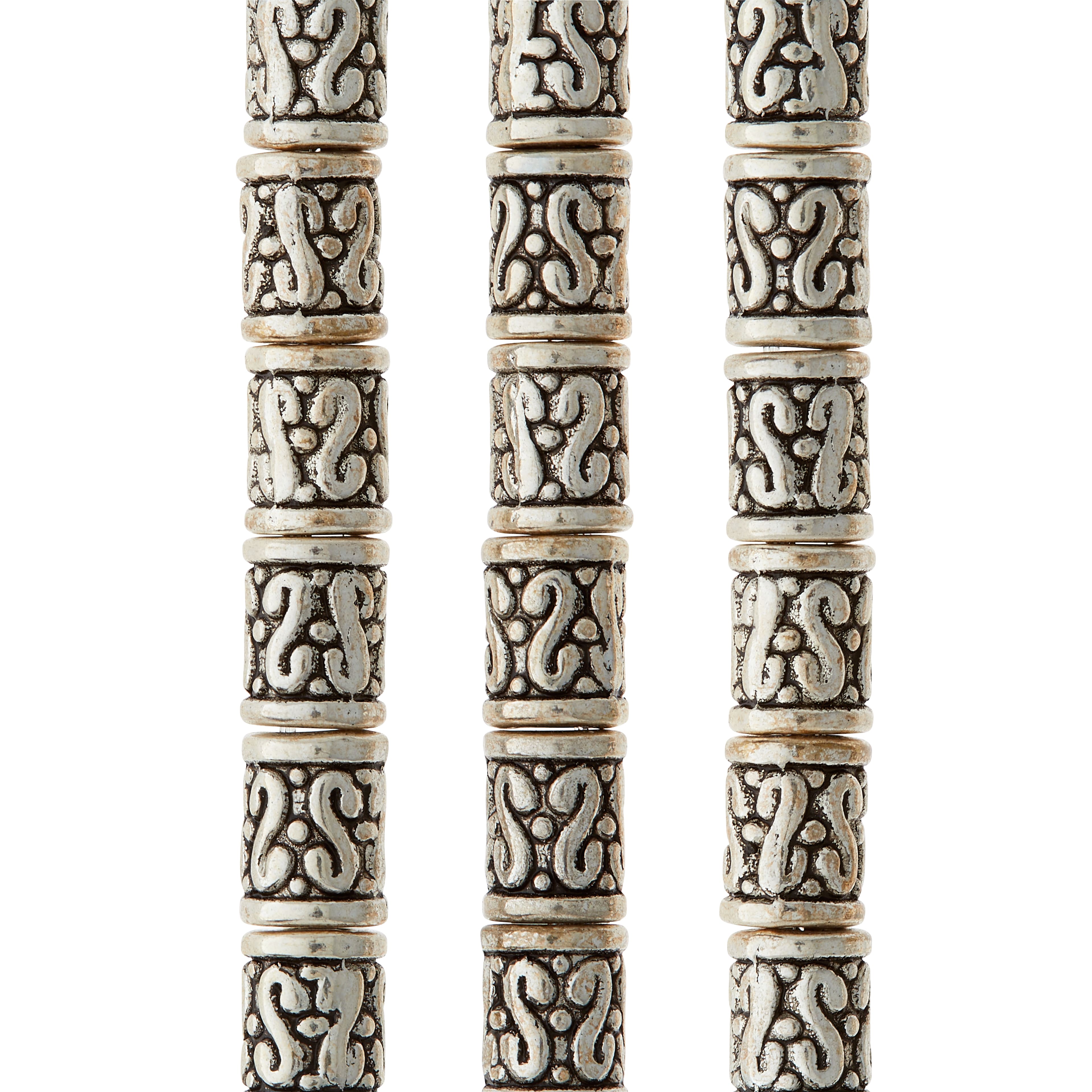 12 Pack: Sterling Silver Plated Tube Beads, 9mm by Bead Landing™