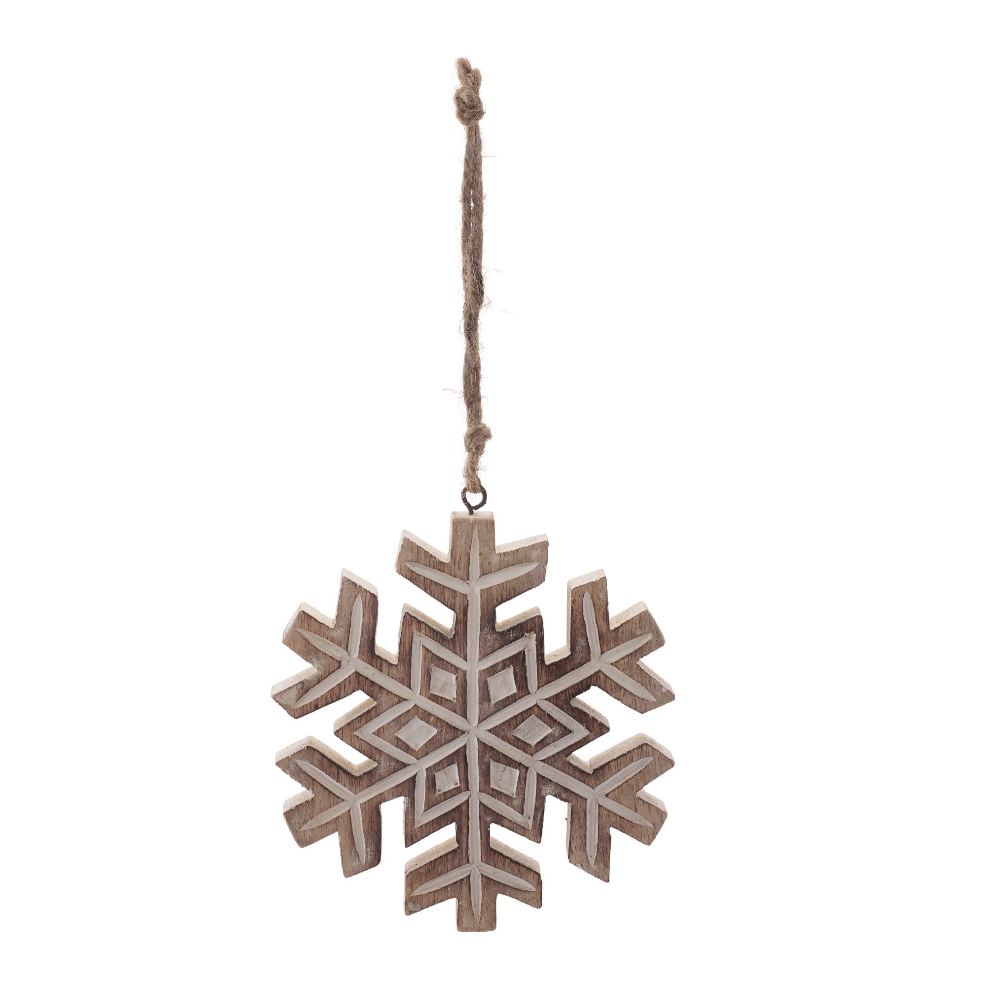 Melrose 6.5" Wooden Snowflake Ornaments, 6ct.