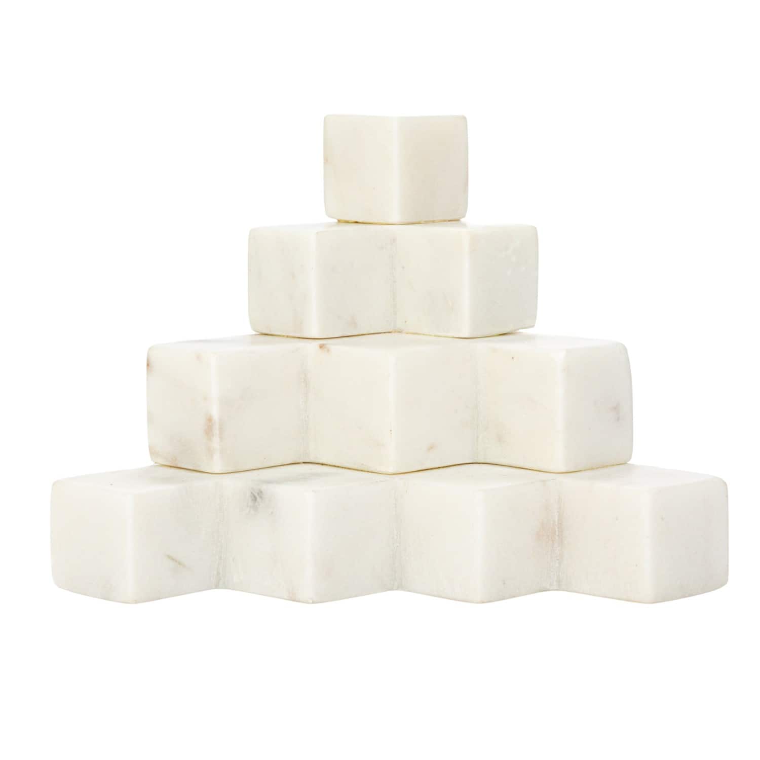 Hello Honey® 5" White Decorative Marble Stairstep Bookends Set