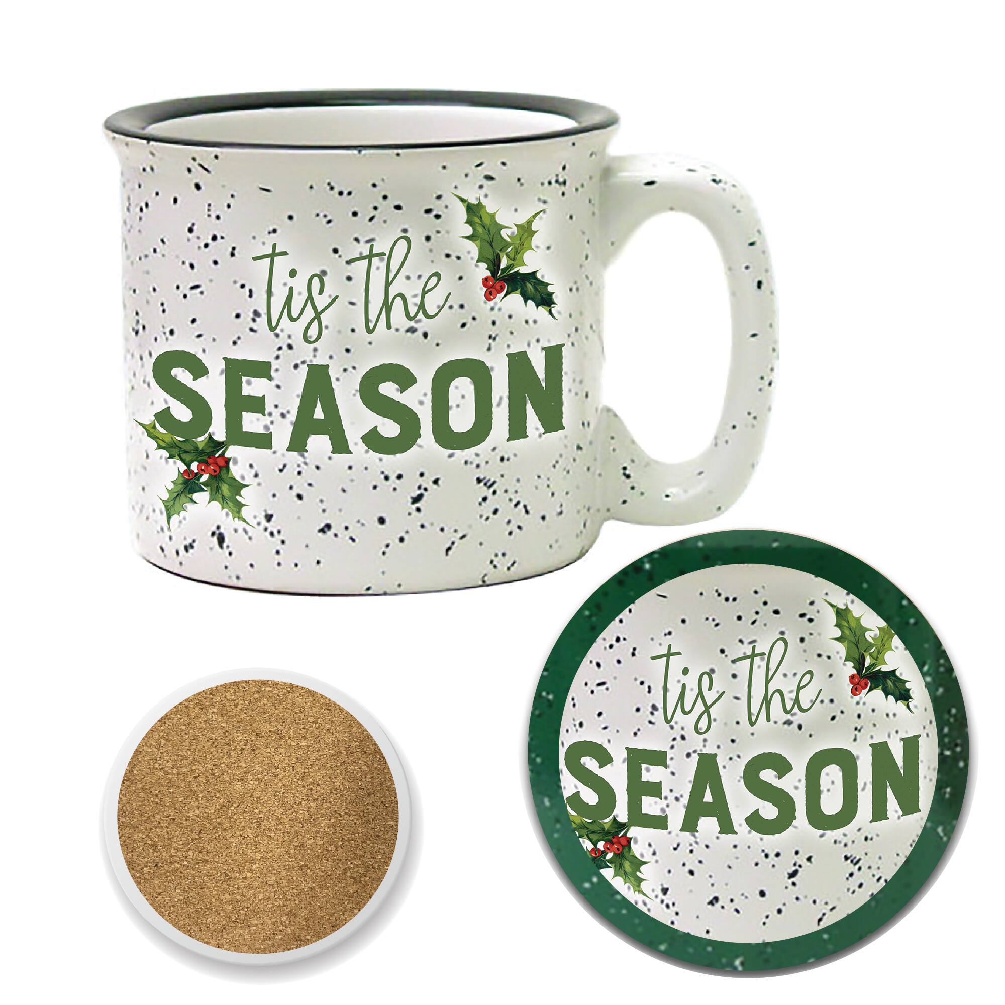 Courtside Market® 15oz. Tis the Season Artisan Ceramic Mug & Coaster Set