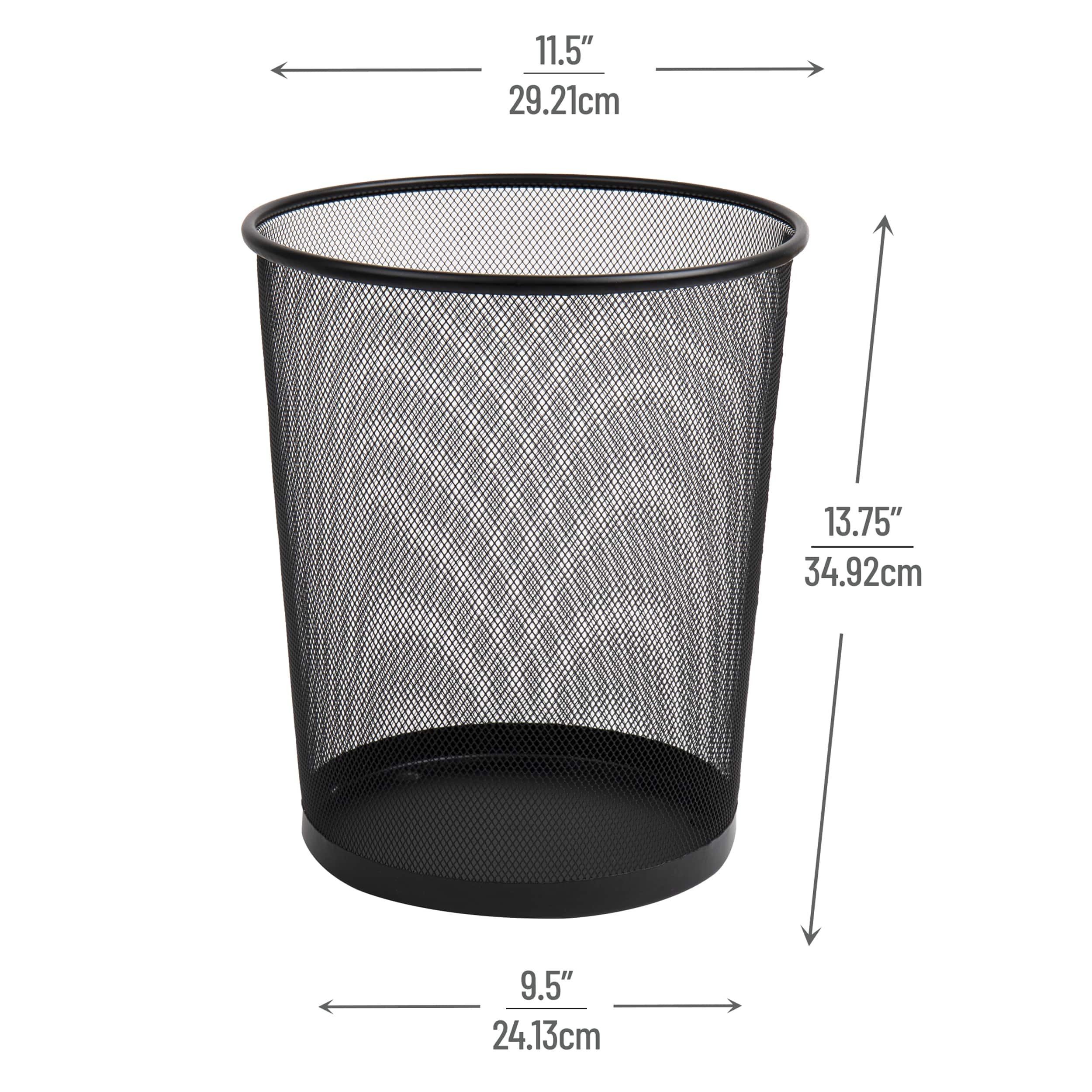 Mind Reader 4.5gal. Black Metal Mesh Waste Paper Basket, 3ct.