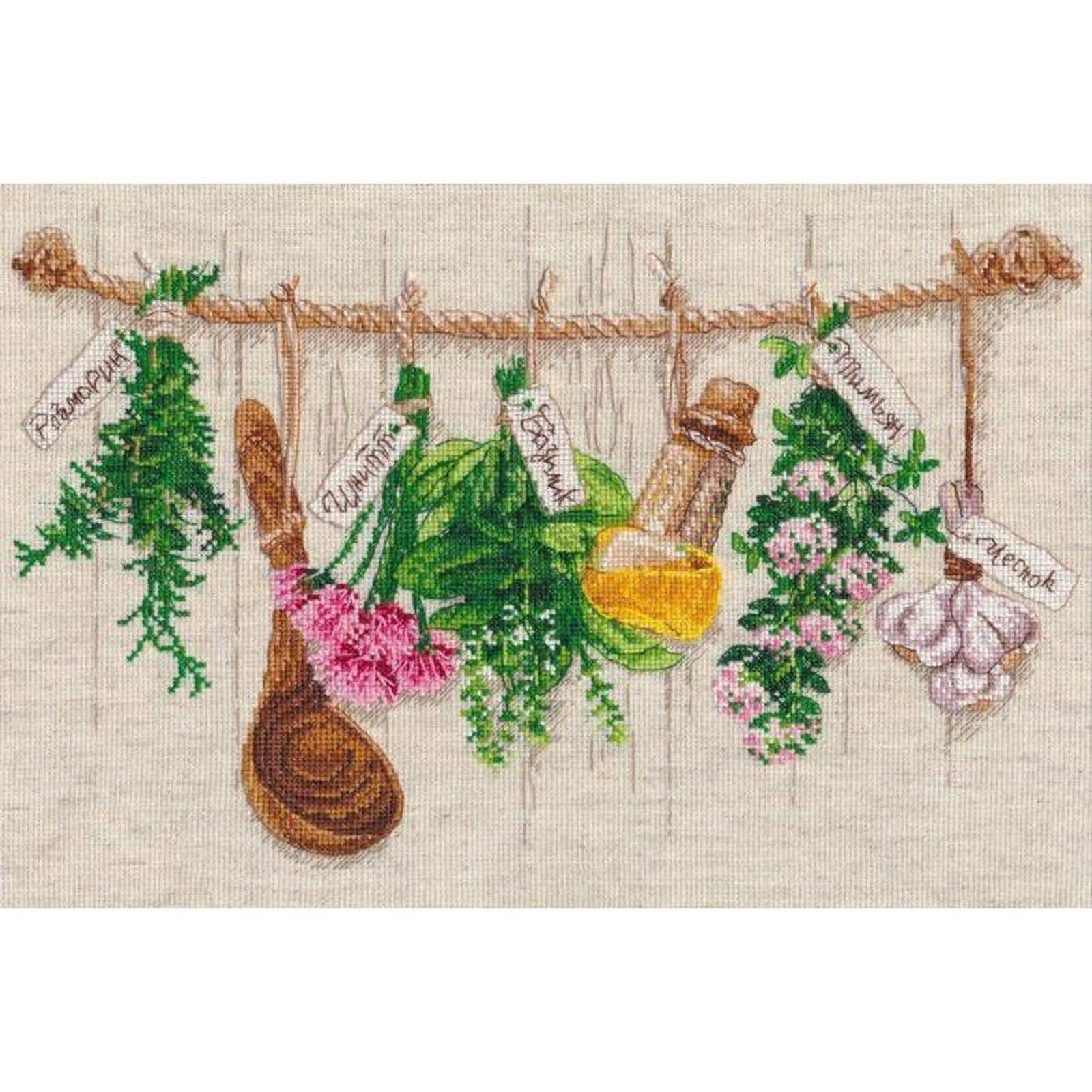 Oven Fragrant Herbs Cross Stitch Kit