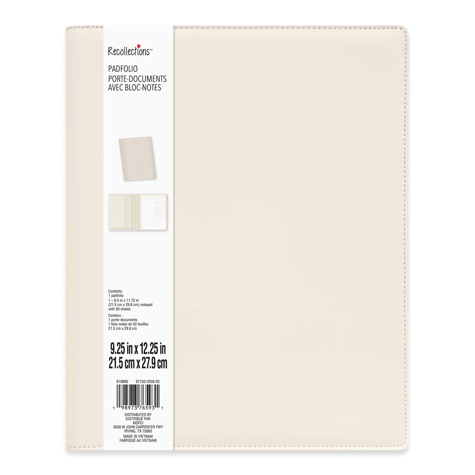 9.25" x 12.25" Faux Leather Padfolio by Recollections