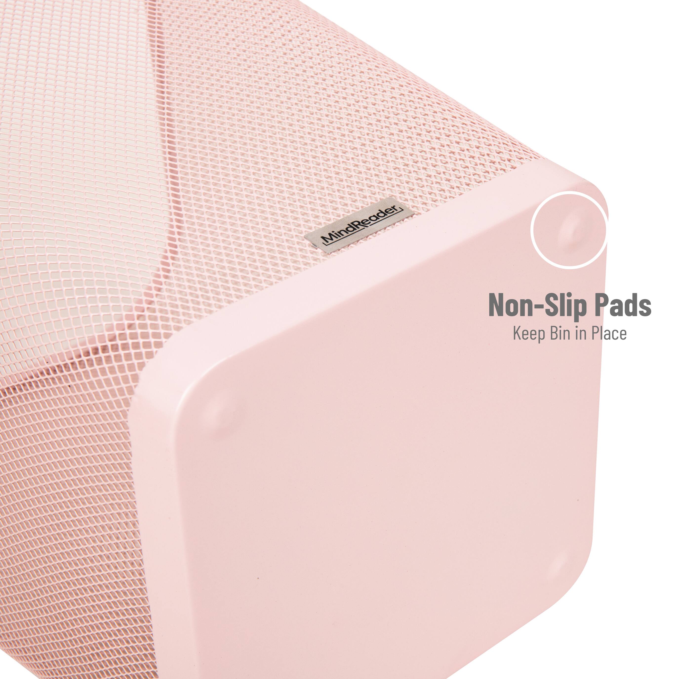 Mind Reader 2 Piece Square Metal Mesh Waste Basket Set