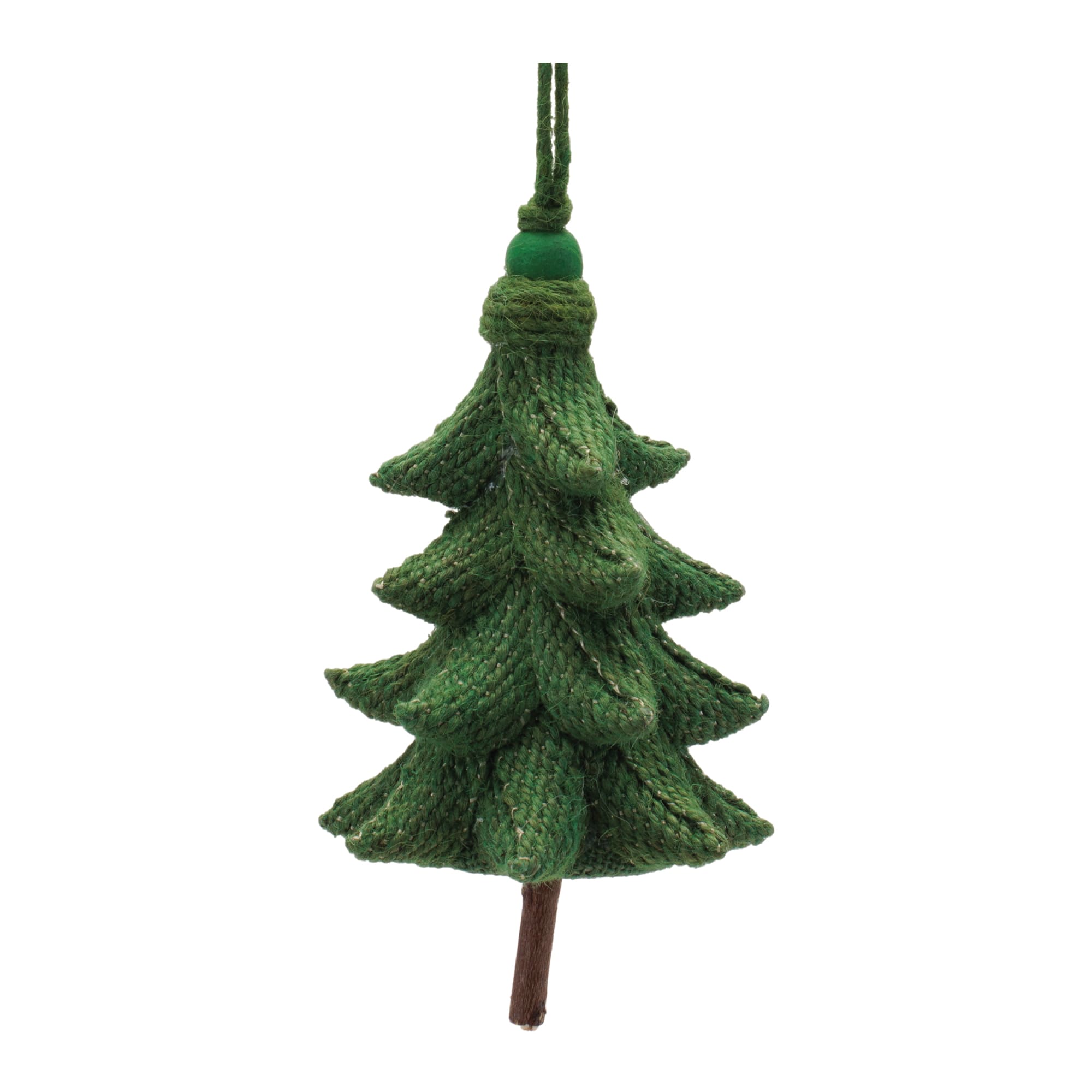 Melrose 5.5" Green Rustic Tree Ornaments, 4ct.