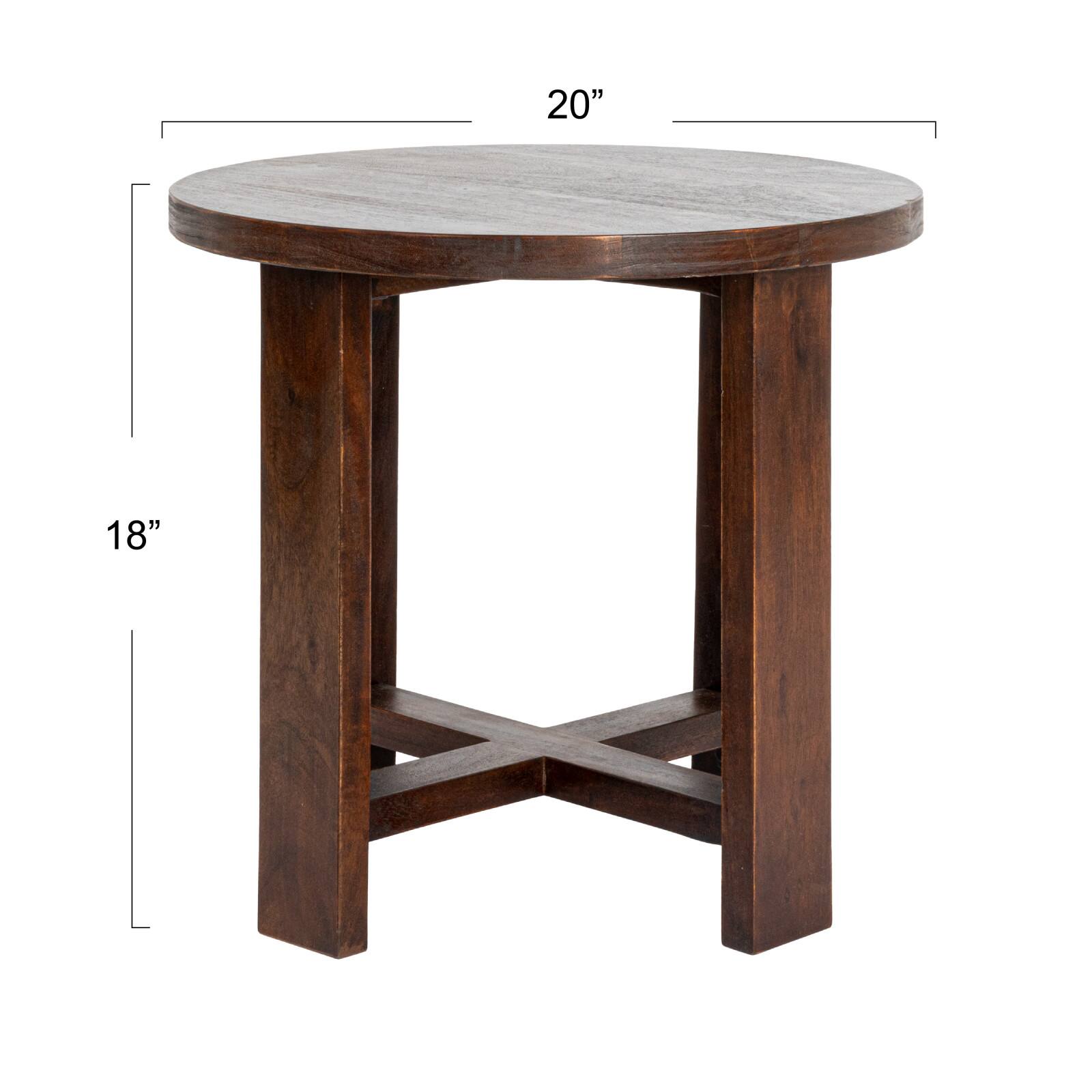 Hello Honey® Elegant Acacia Trestle Round End Table