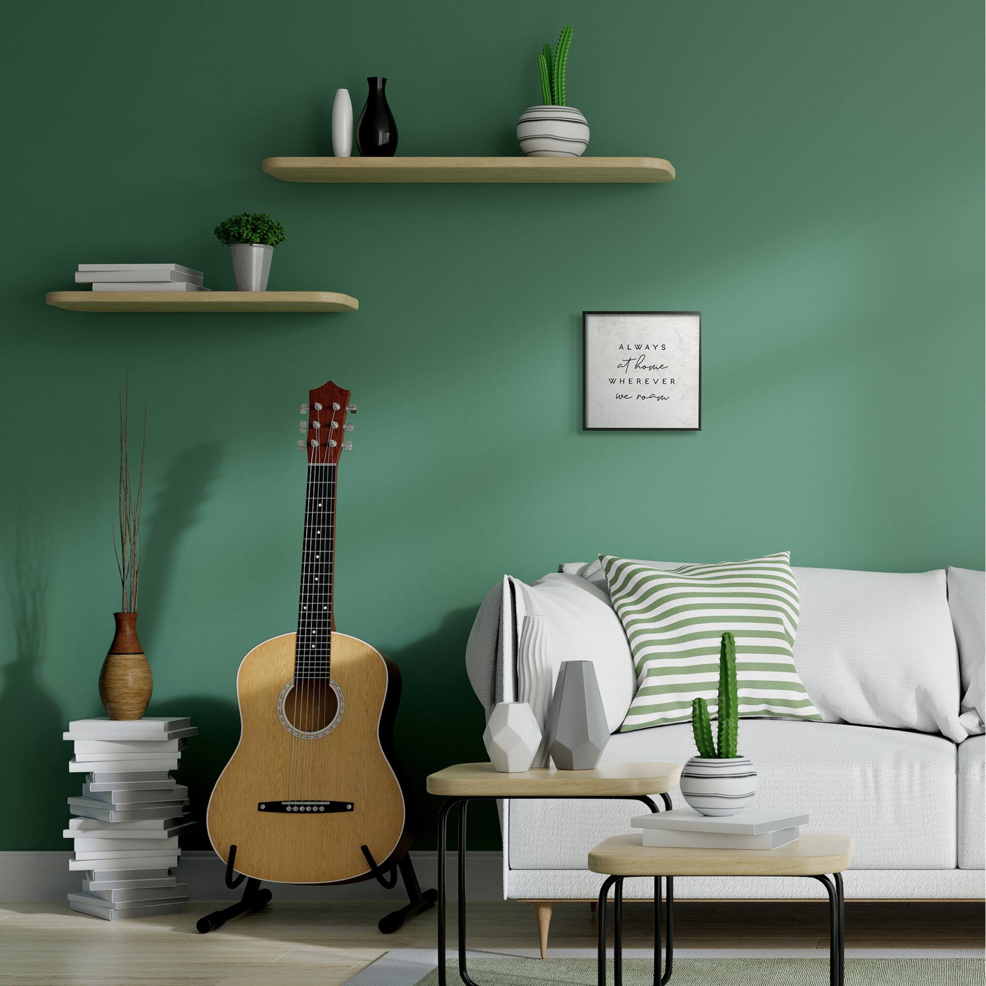 Stupell Industries Home Wherever We Roam Text Rustic Minimal Design, 12" x 12"