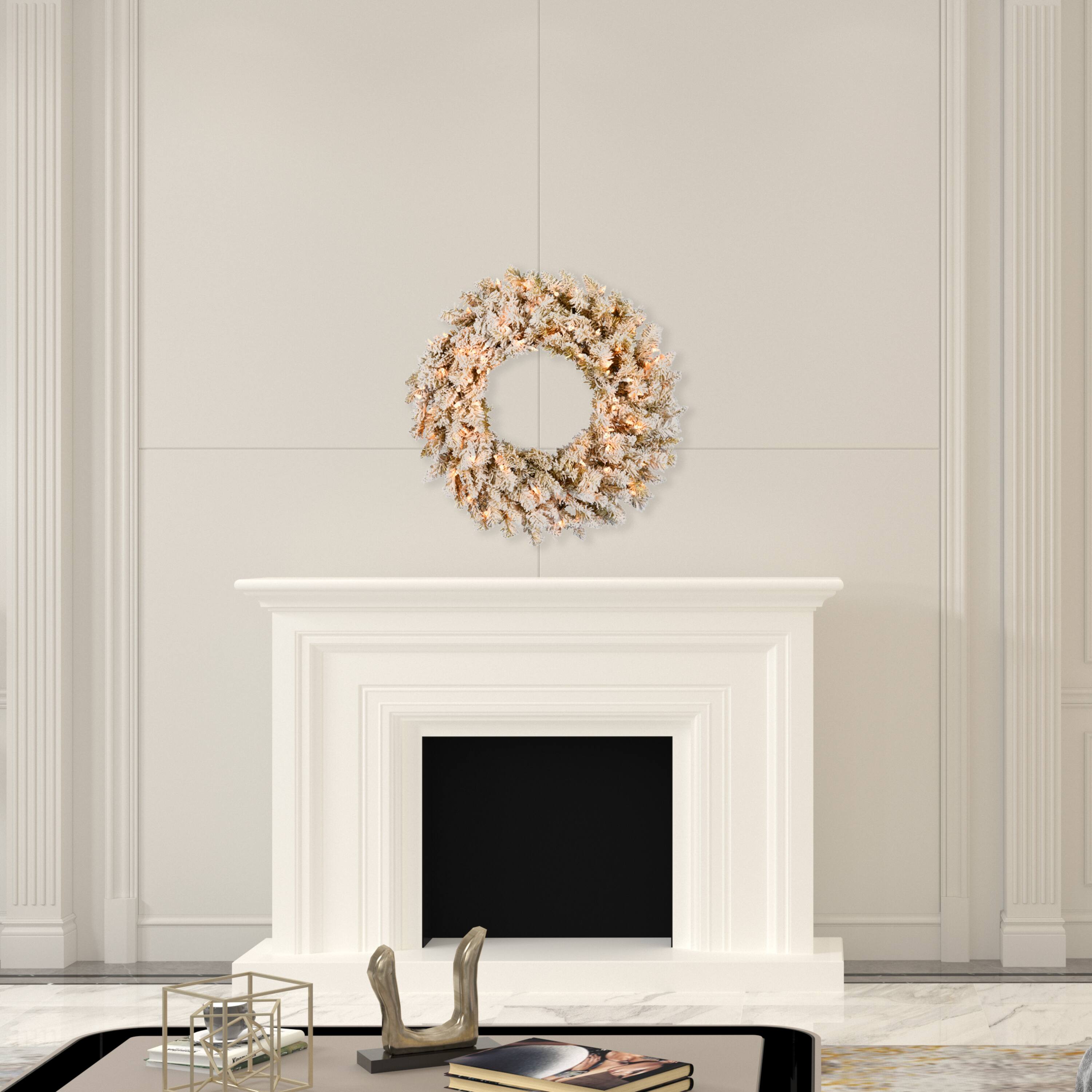 30" Clear Dura-Lit® Frosted Gold Wreath