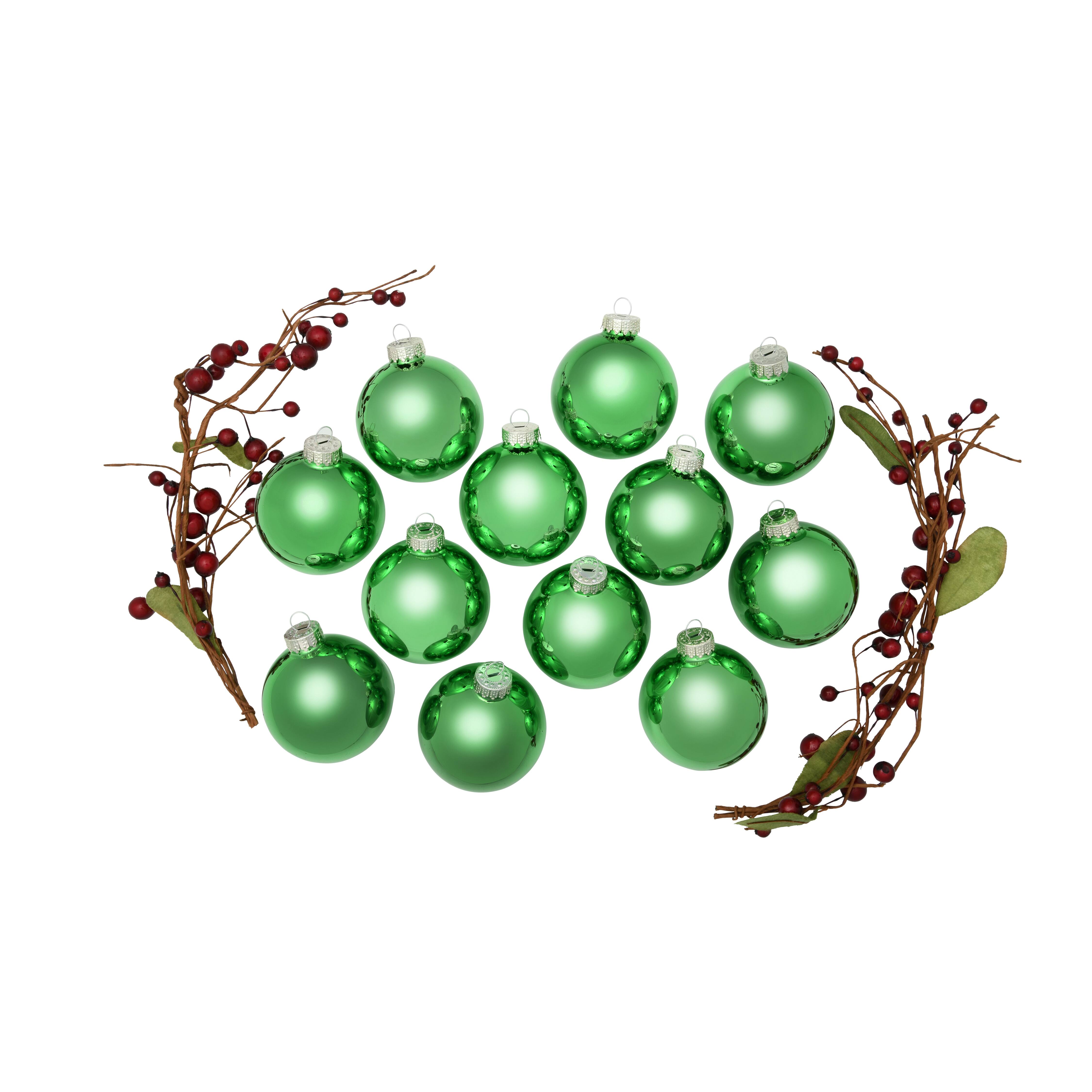 Whitehurst 12ct. 2.75" Shiny Glass Ball Ornaments