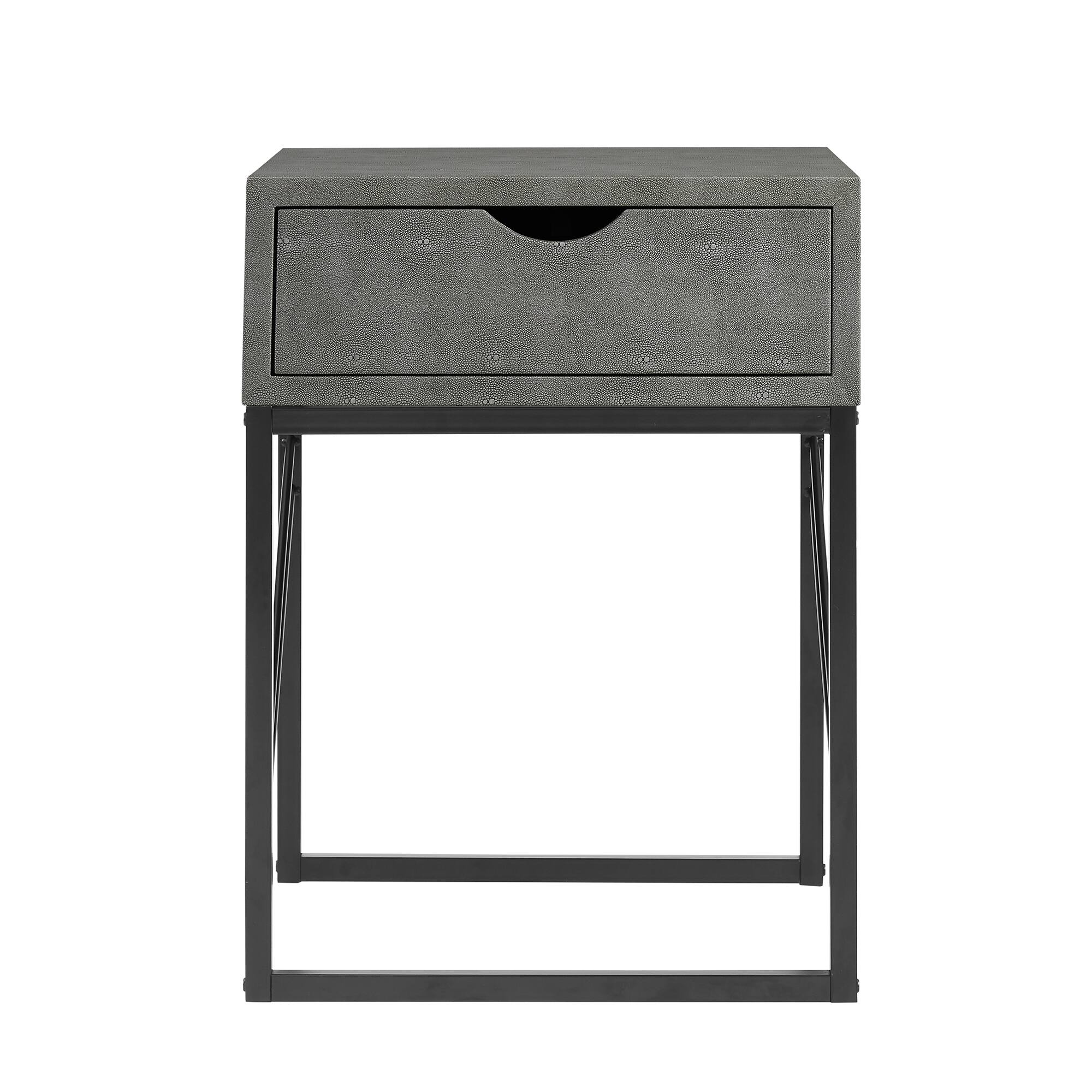 Walker Edison 18" 1-Drawer Shagreen Side Table