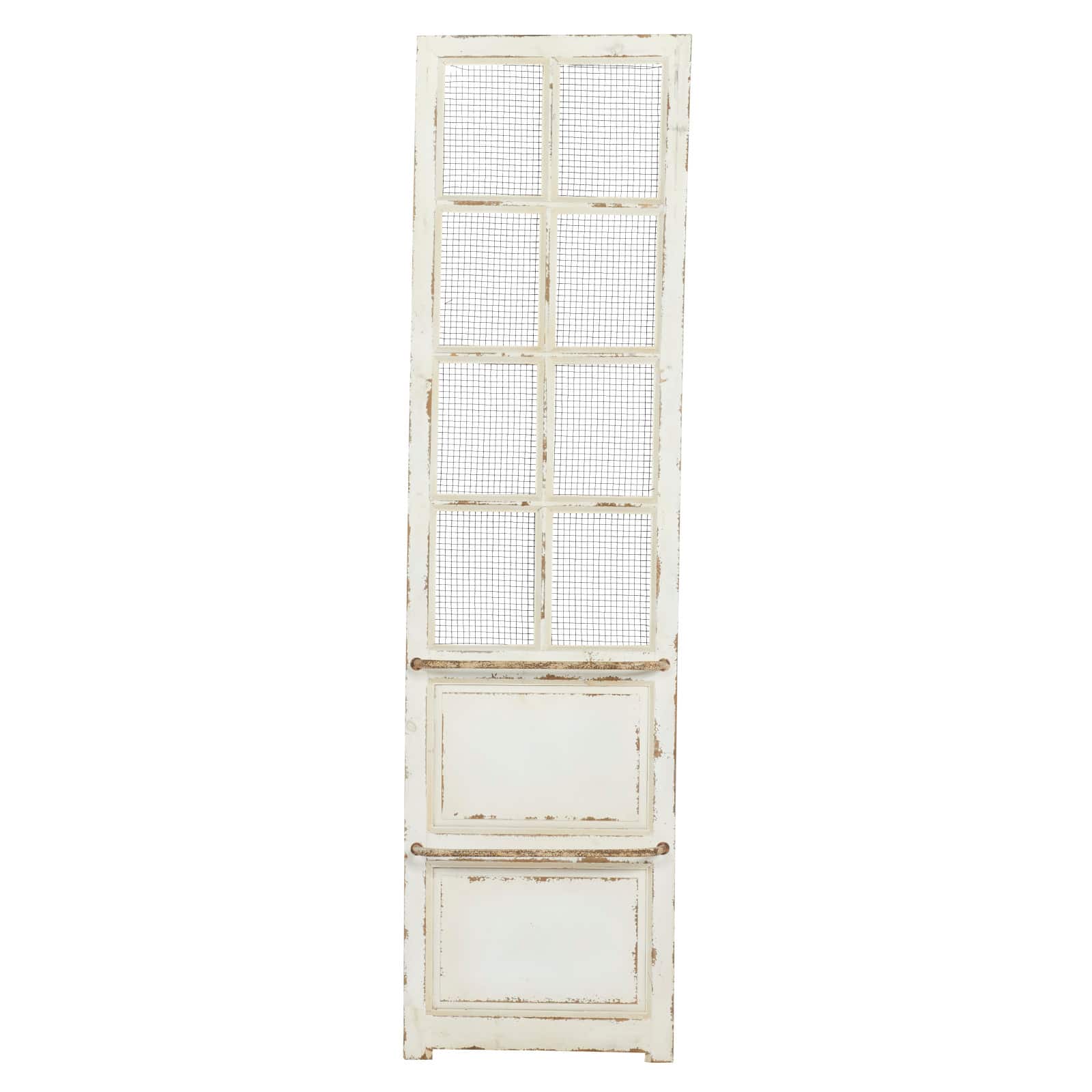 68" Cream Farmhouse Abstract Wood Wall Décor