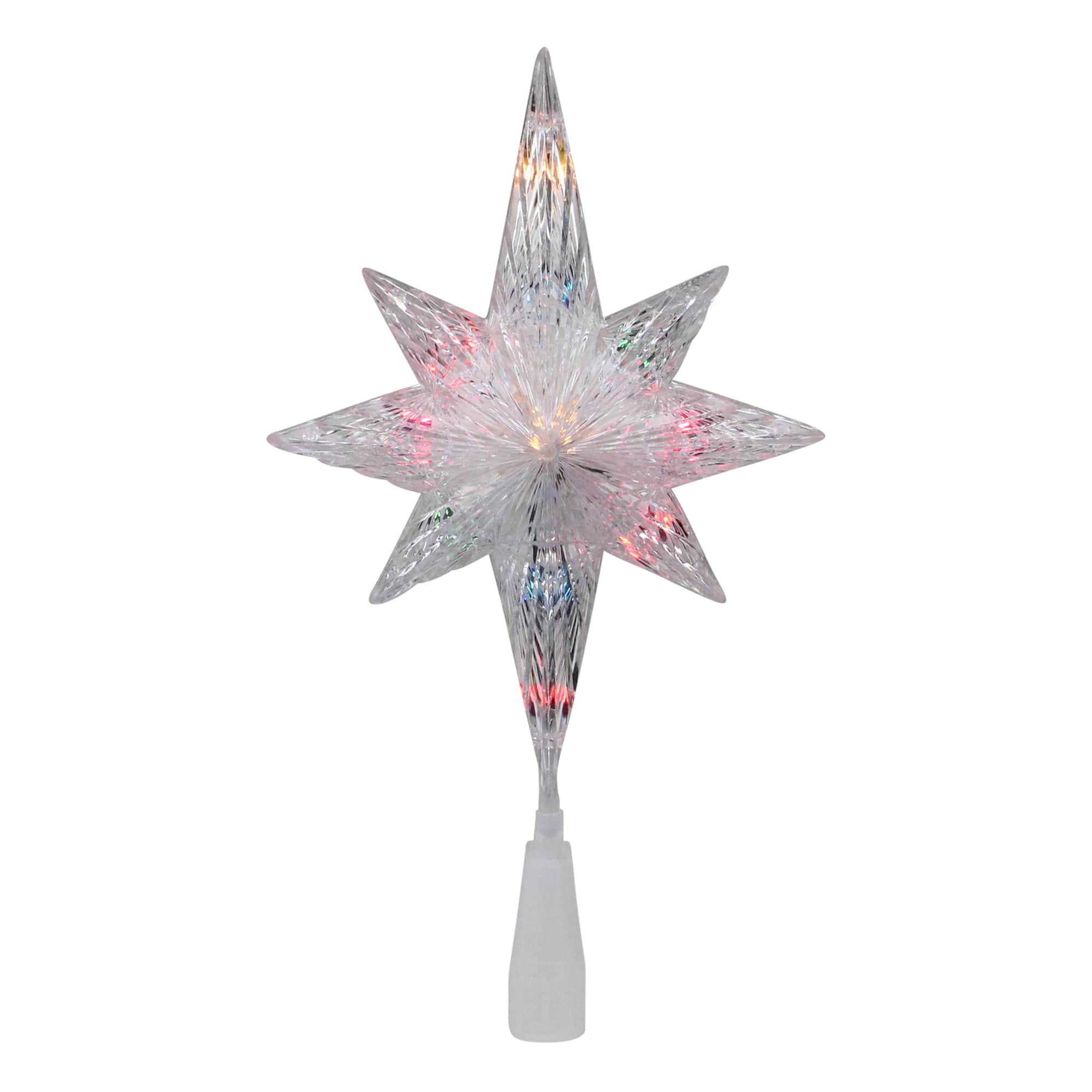 11" Lighted Clear Crystal Star of Bethlehem Tree Topper
