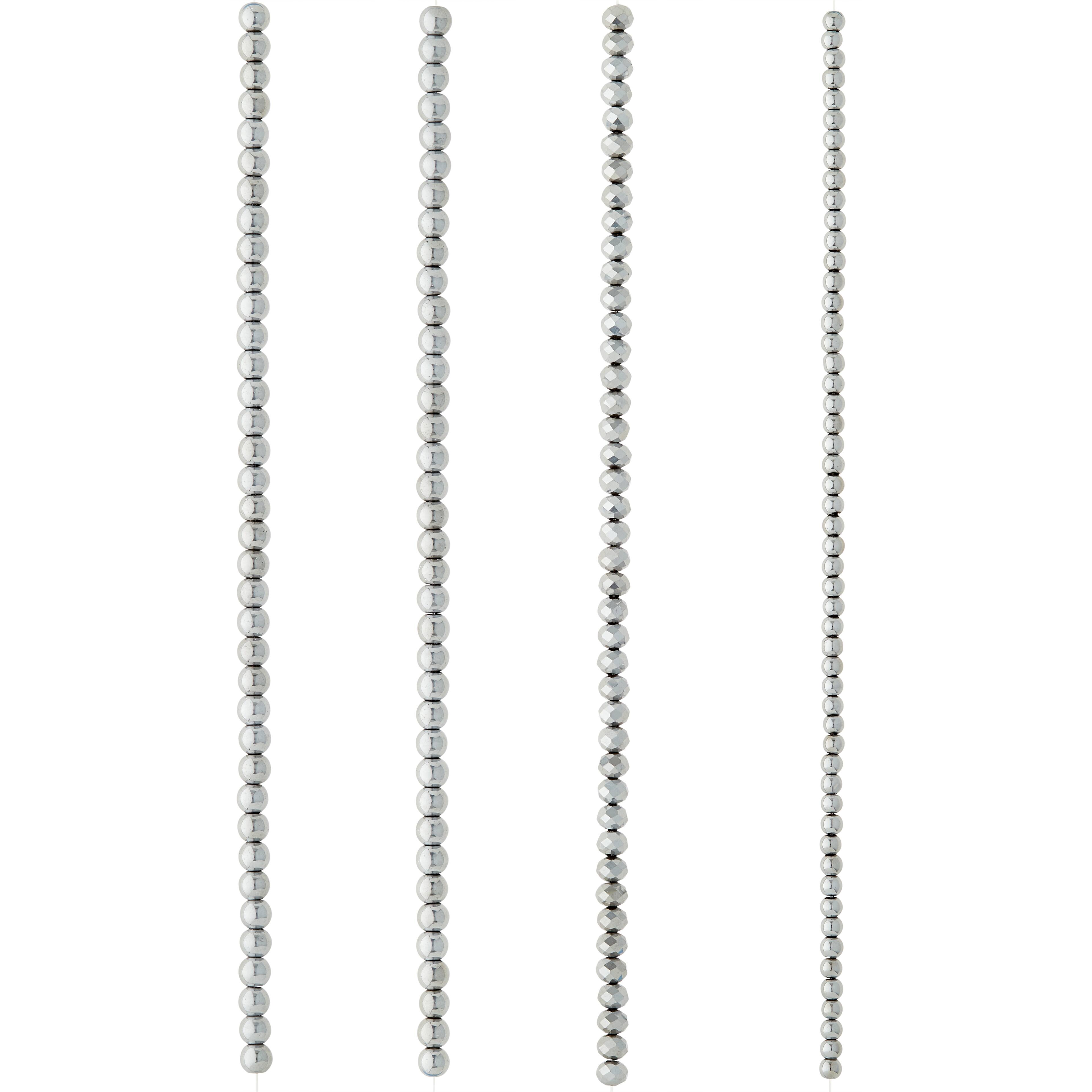 12 Packs: 4 ct. (48 total) Silver Glass Mixed Beads by Bead Landing™