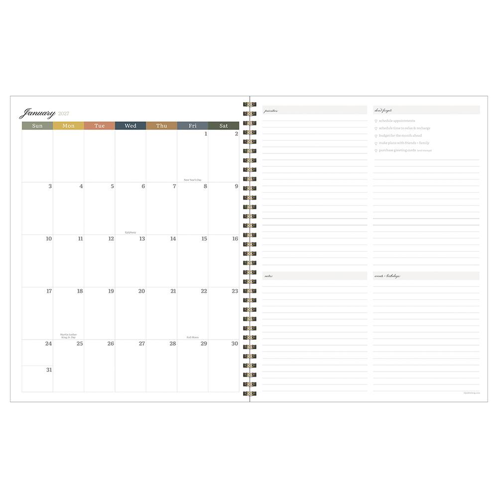 2027 Cream & Taupe Large Weekly Monthly Planner